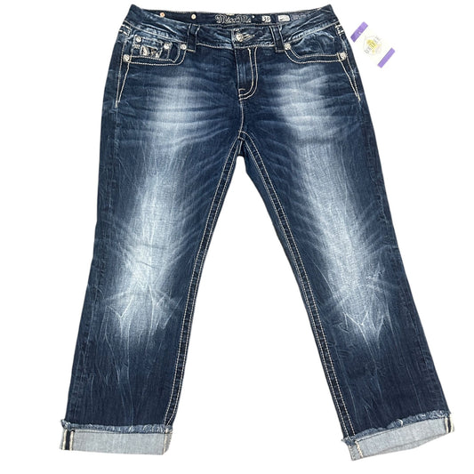 Miss Me Womens Size 30 Mid-Rise Cropped Jeans Blue Strech