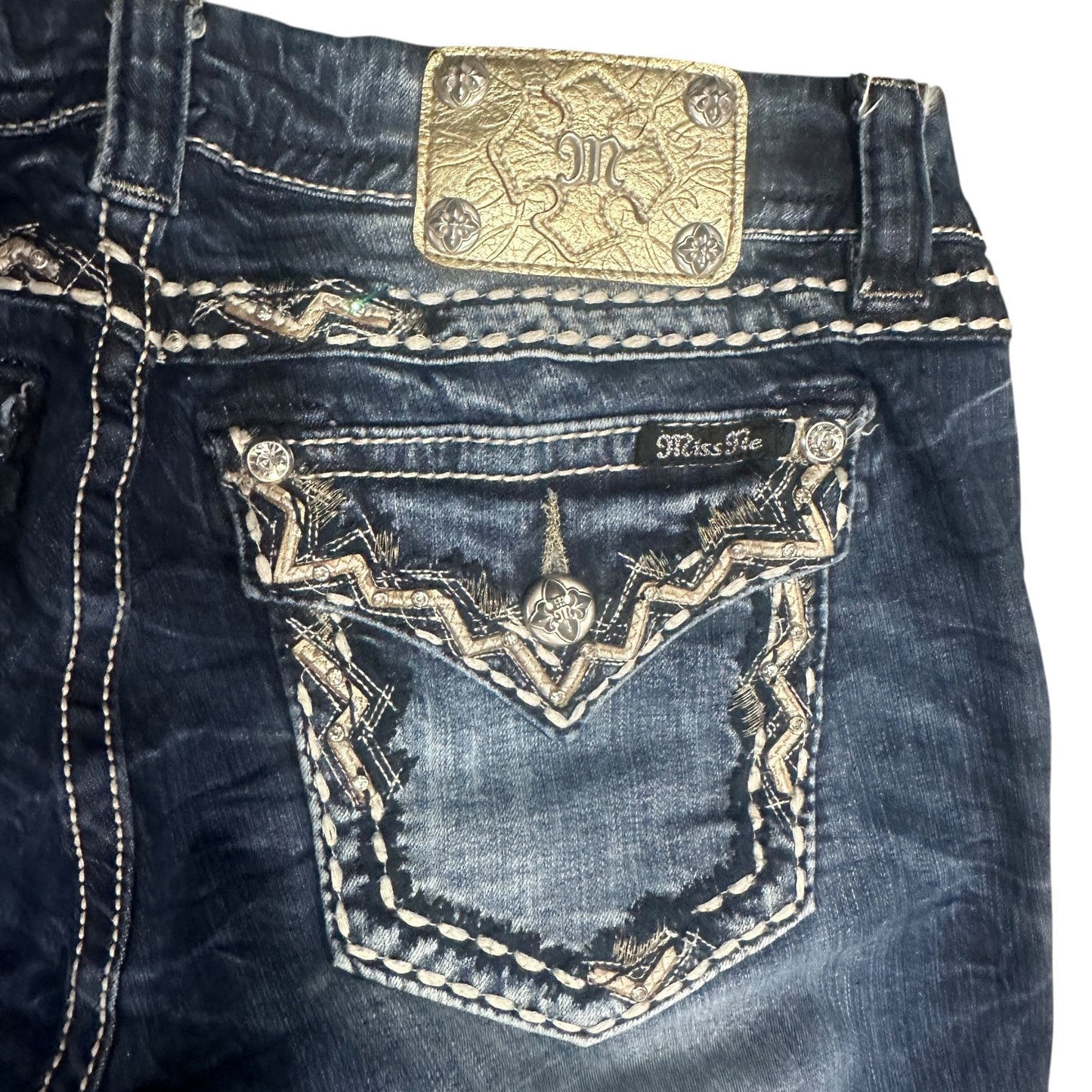 Miss Me Womens Size 30 Mid-Rise Cropped Jeans Blue Strech