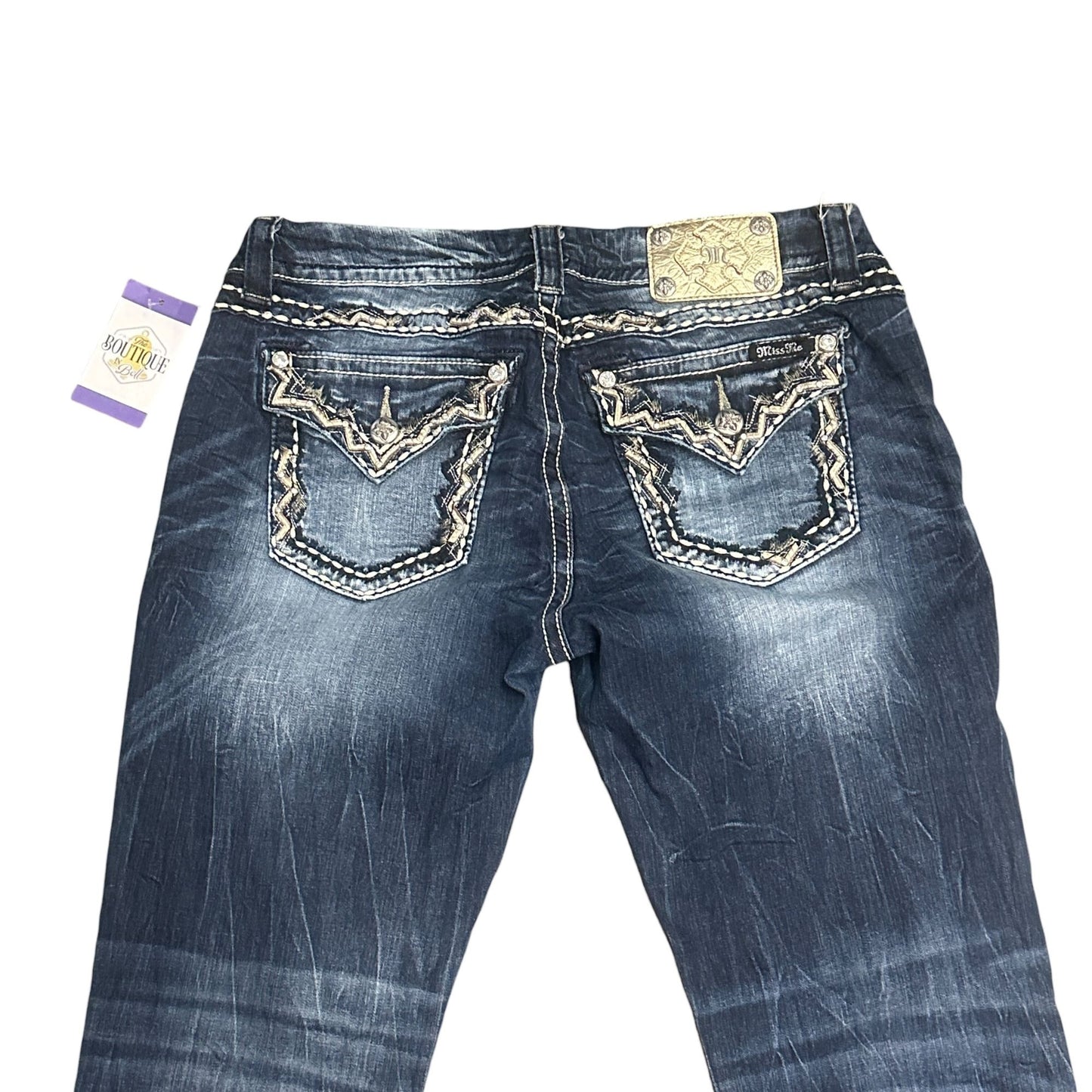 Miss Me Womens Size 30 Mid-Rise Cropped Jeans Blue Strech