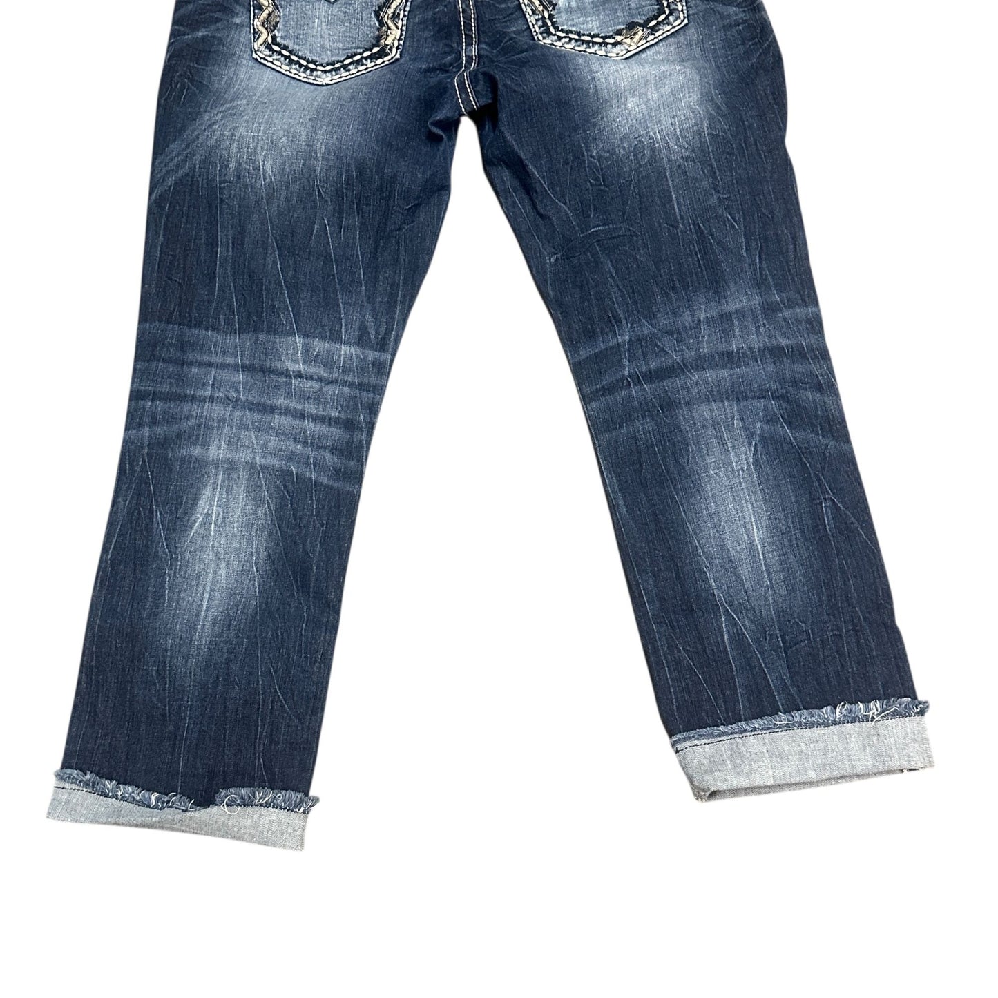 Miss Me Womens Size 30 Mid-Rise Cropped Jeans Blue Strech