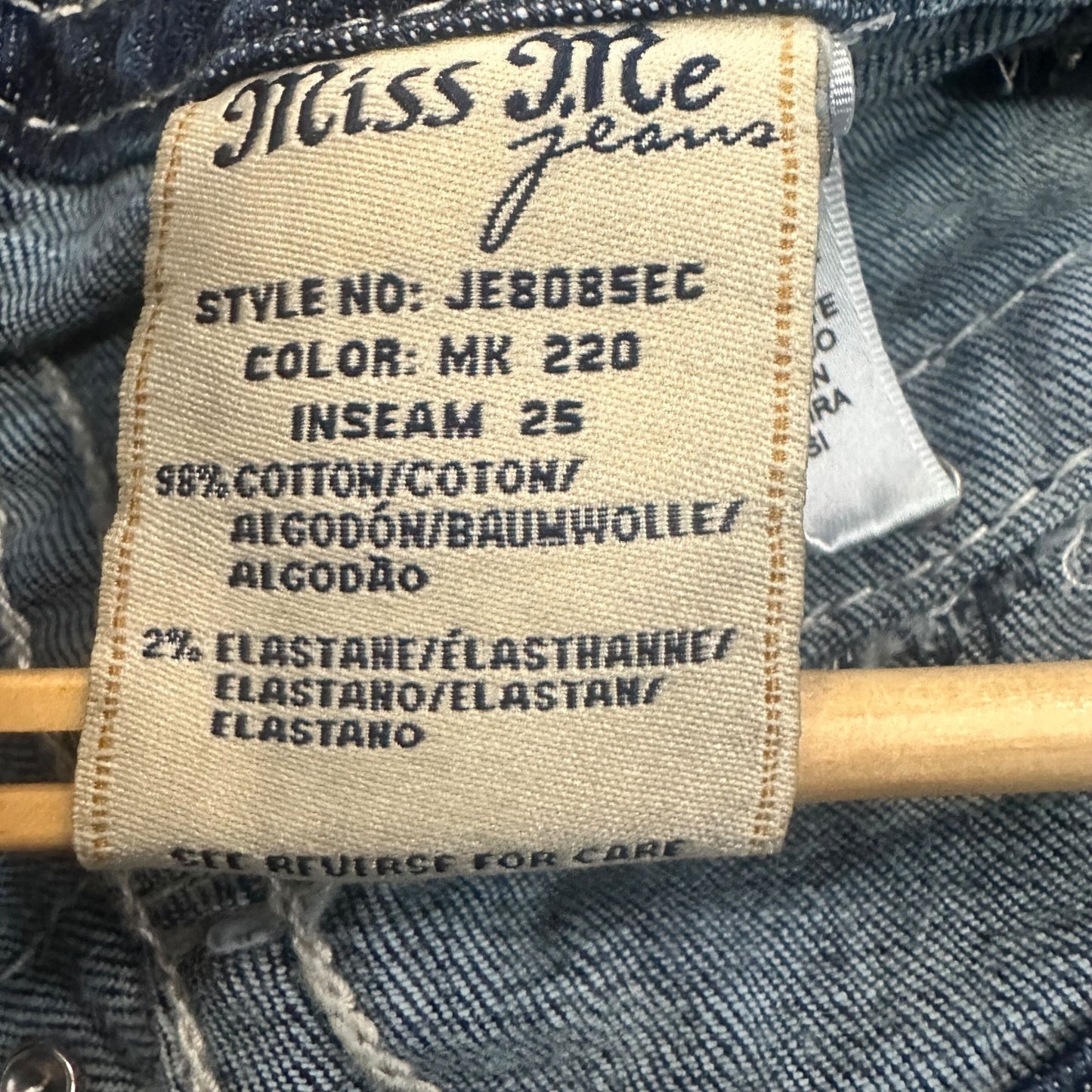 Miss Me Womens Size 30 Mid-Rise Cropped Jeans Blue Strech