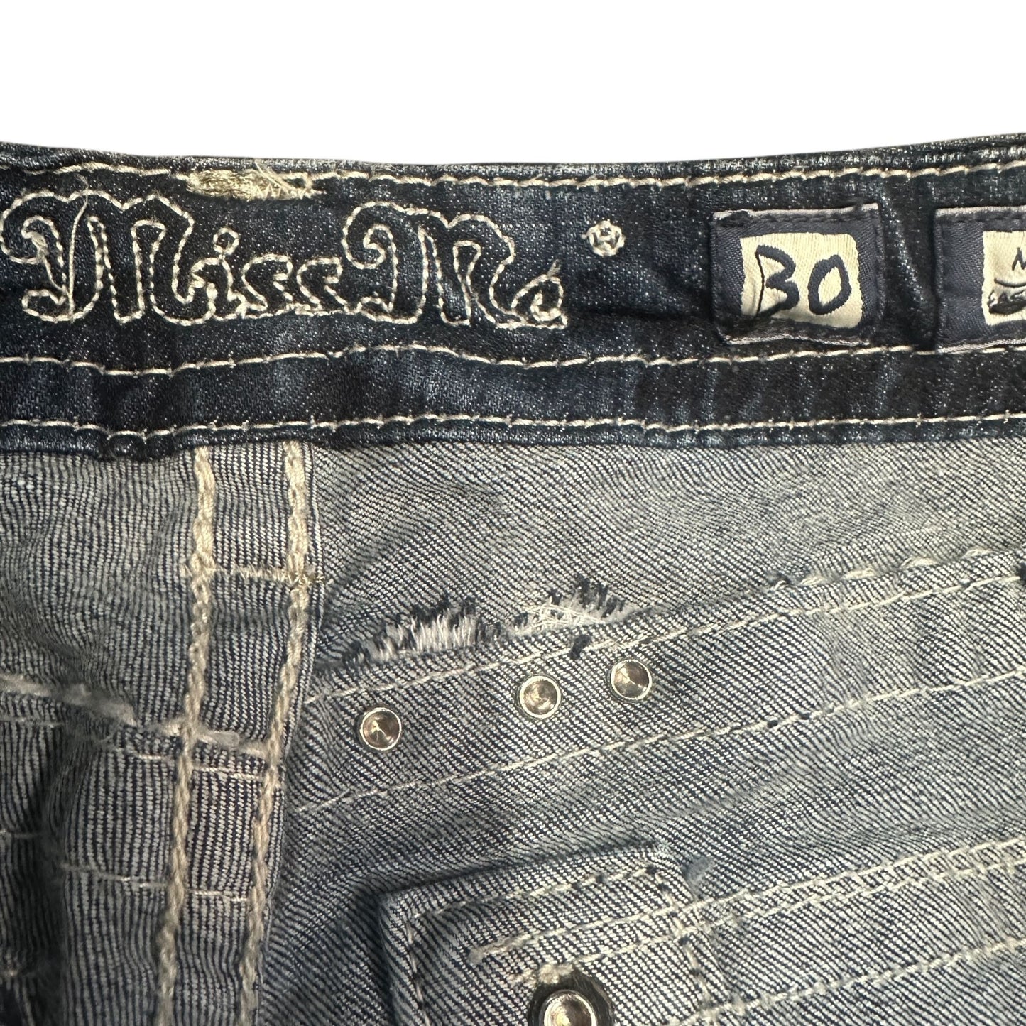 Miss Me Womens Size 30 Mid-Rise Cropped Jeans Blue Strech