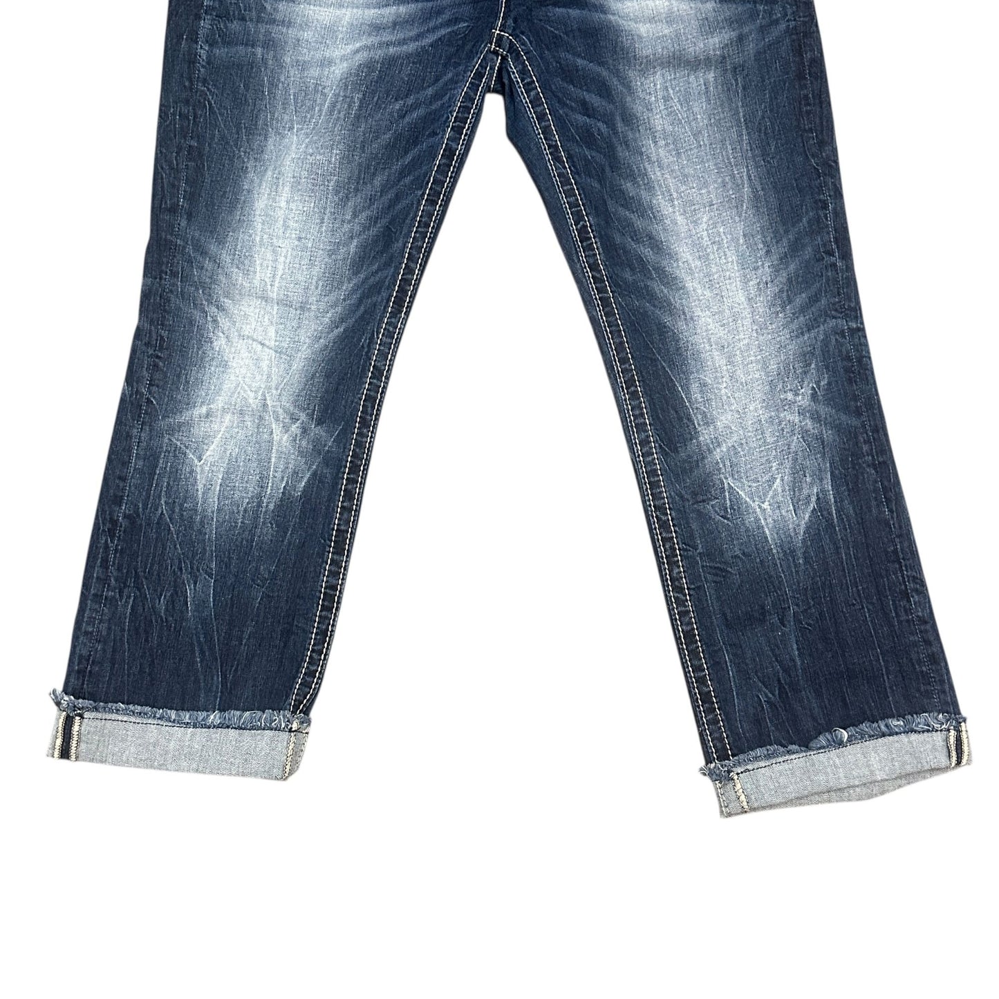 Miss Me Womens Size 30 Mid-Rise Cropped Jeans Blue Strech