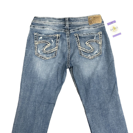 Silver Jeans Co Boyfriend Straight 29 Thick Stitch Stretch Western Boho Cowgirl