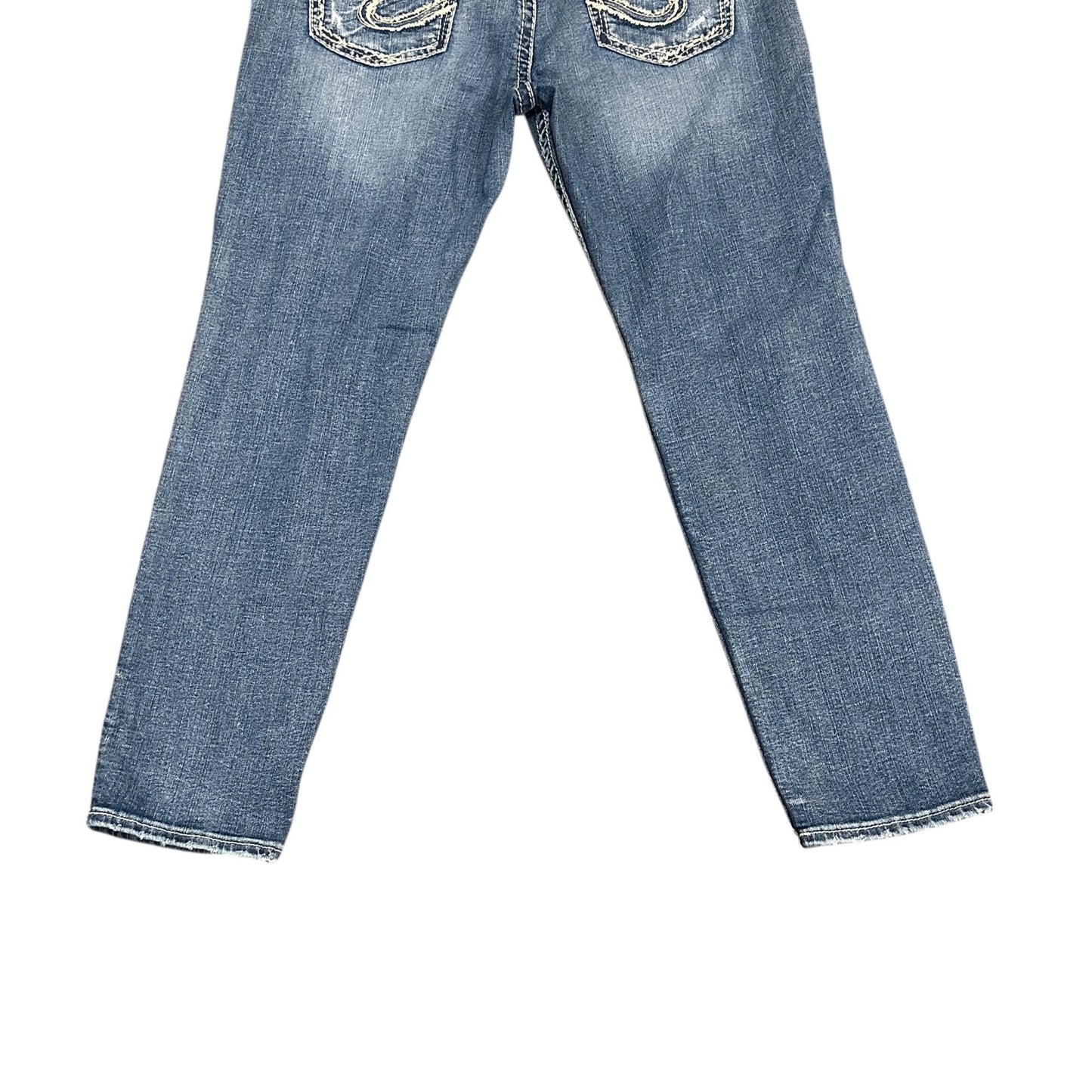 Silver Jeans Co Boyfriend Straight 29 Thick Stitch Stretch Western Boho Cowgirl