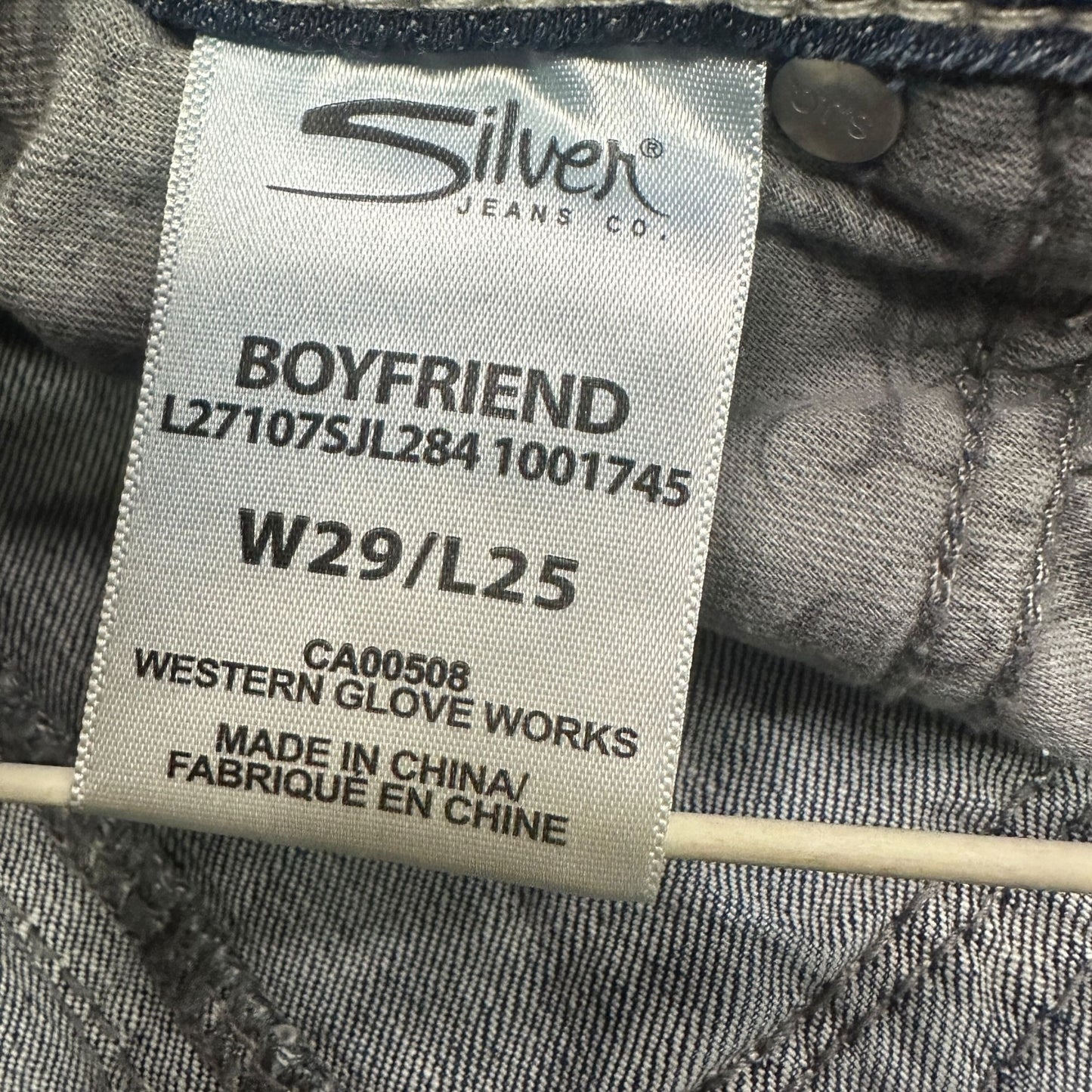 Silver Jeans Co Boyfriend Straight 29 Thick Stitch Stretch Western Boho Cowgirl