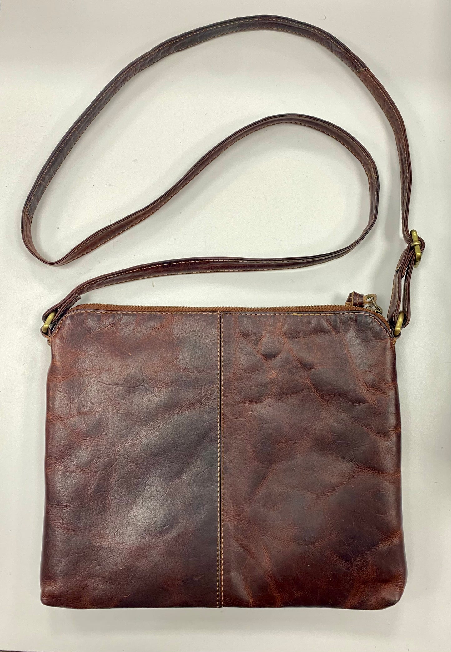 Vintage Valenchi Brown Leather Crossbody Purse