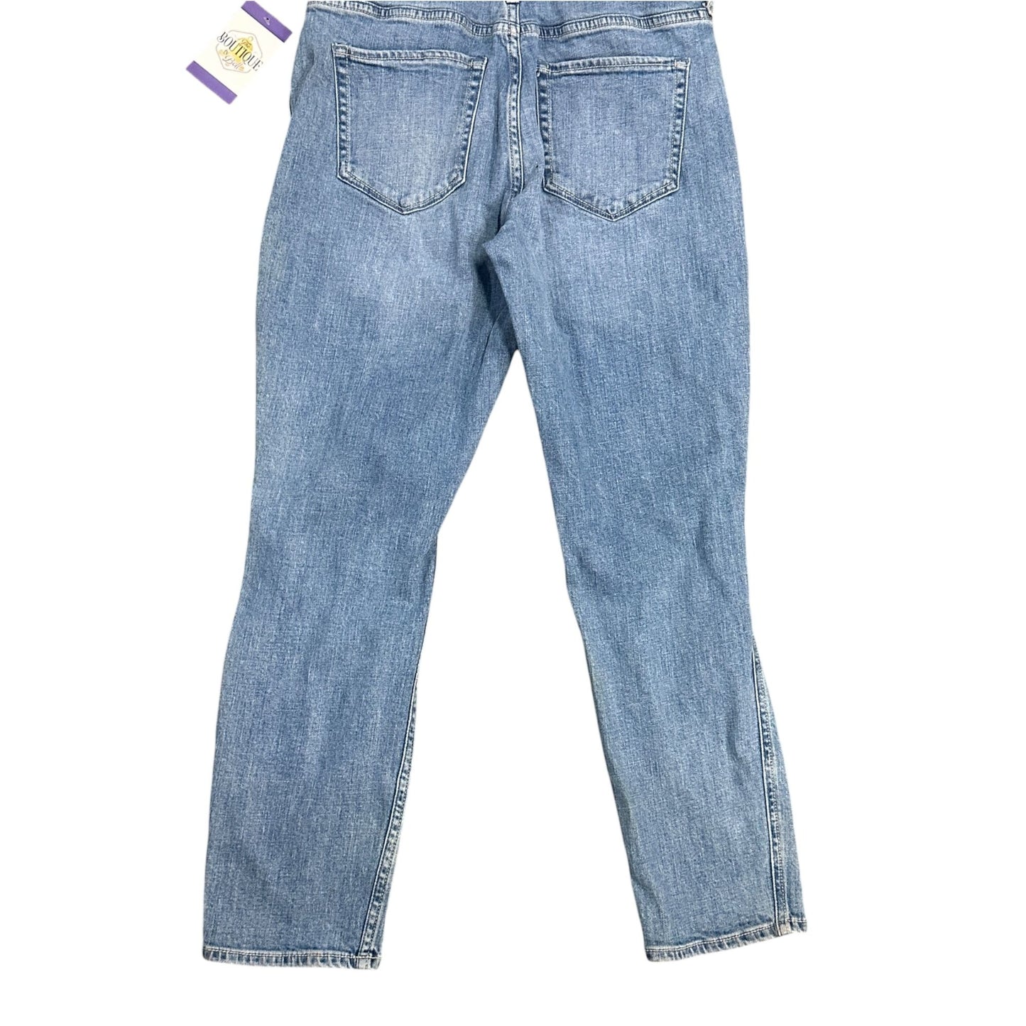 Hollister Womens S High-Rise Crop Boyfriend Overalls Distressed Stretch