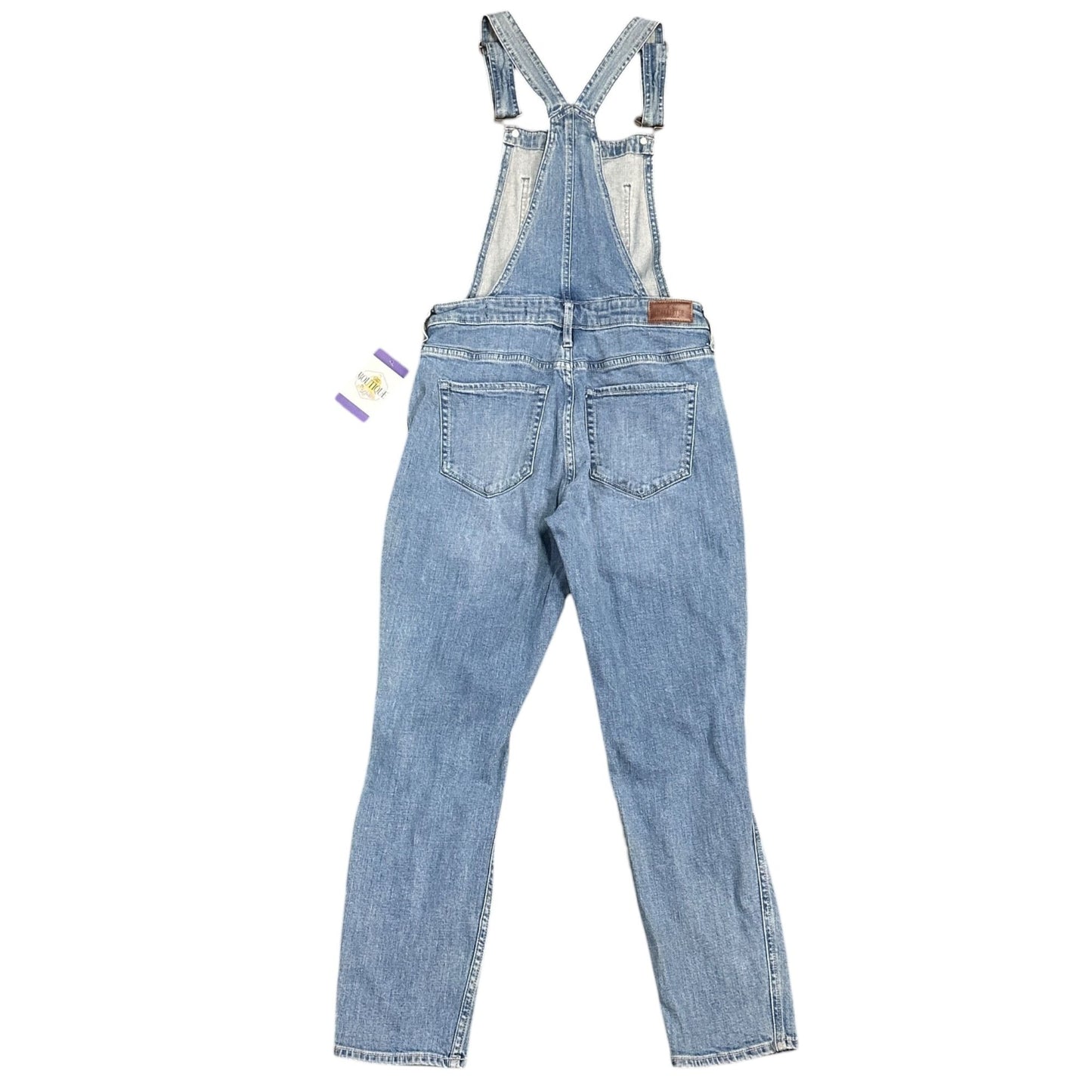 Hollister Womens S High-Rise Crop Boyfriend Overalls Distressed Stretch