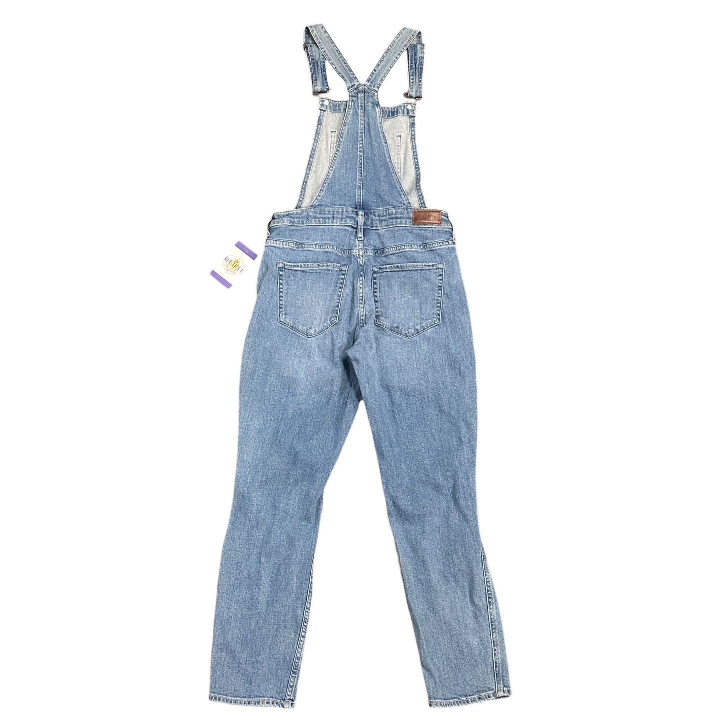 Hollister Womens S High-Rise Crop Boyfriend Overalls Distressed Stretch