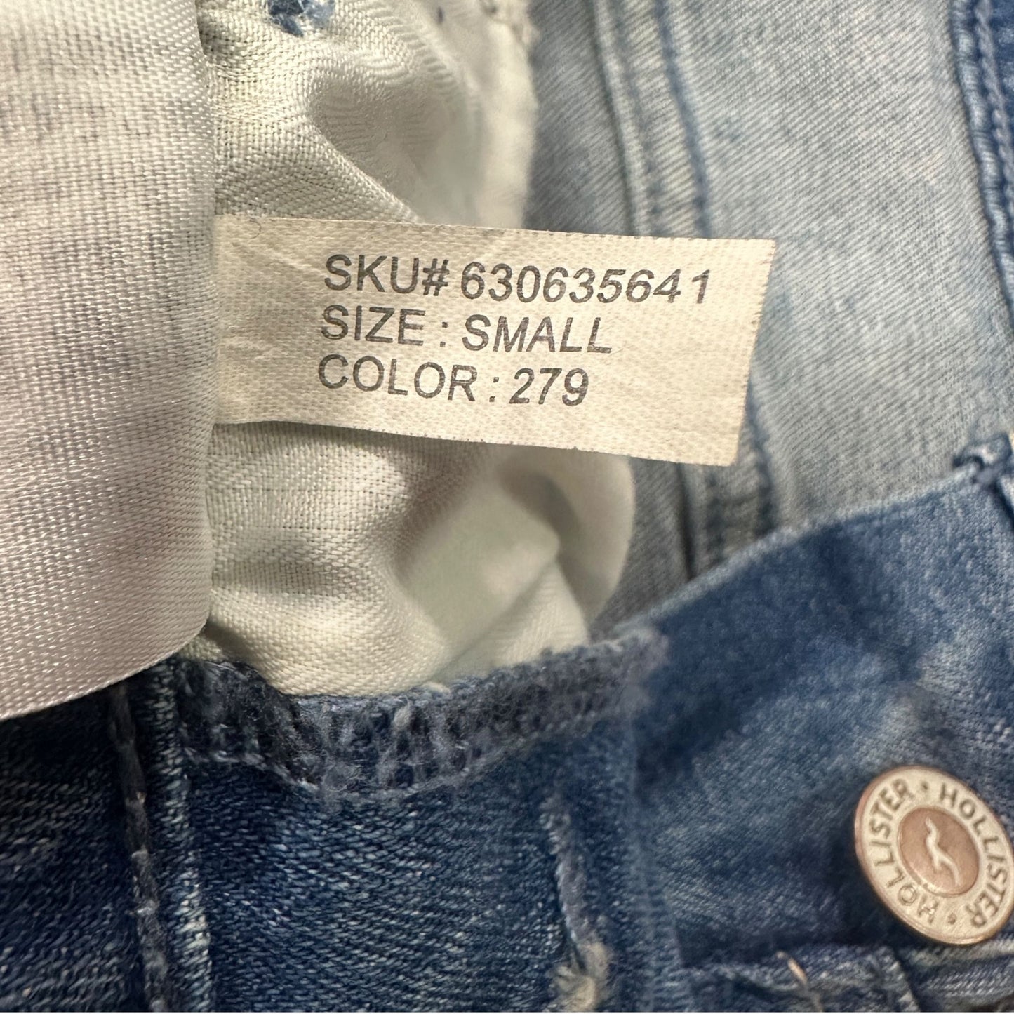 Hollister Womens S High-Rise Crop Boyfriend Overalls Distressed Stretch