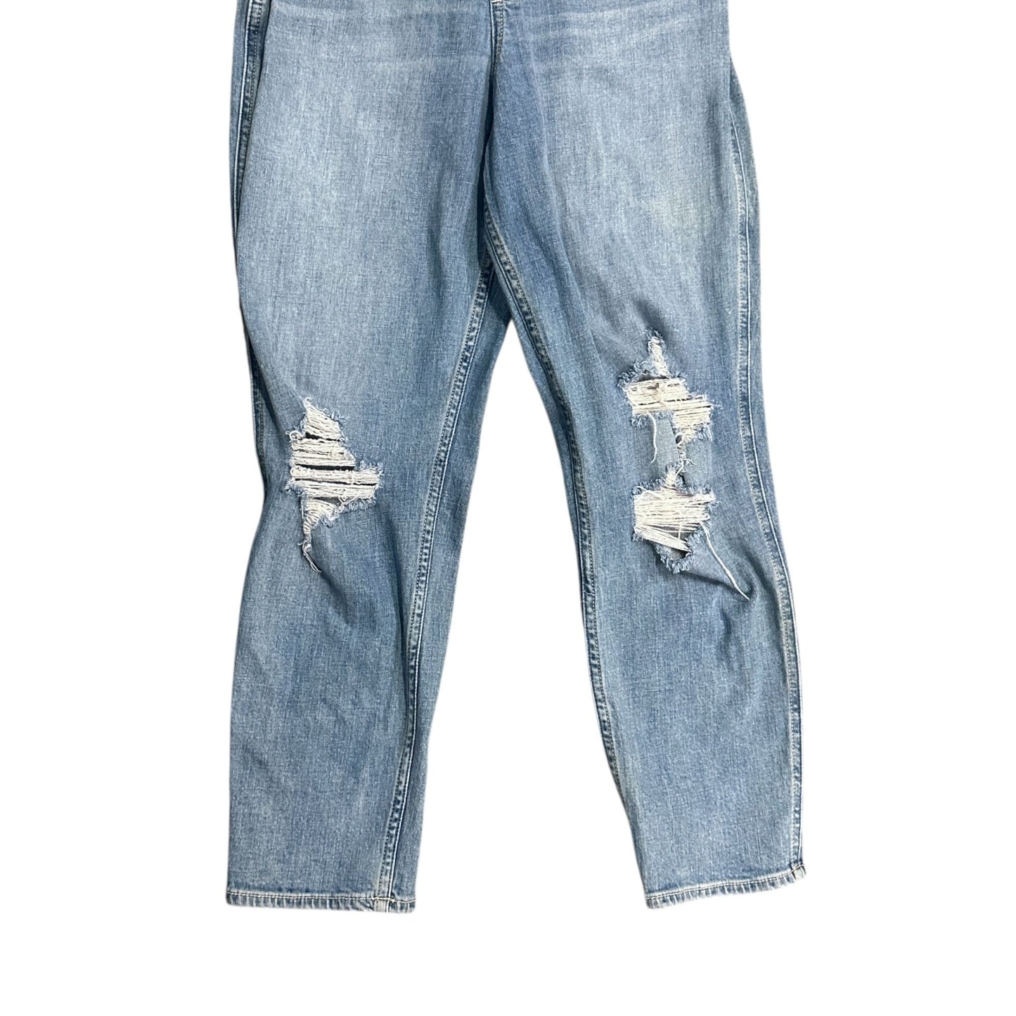 Hollister Womens S High-Rise Crop Boyfriend Overalls Distressed Stretch