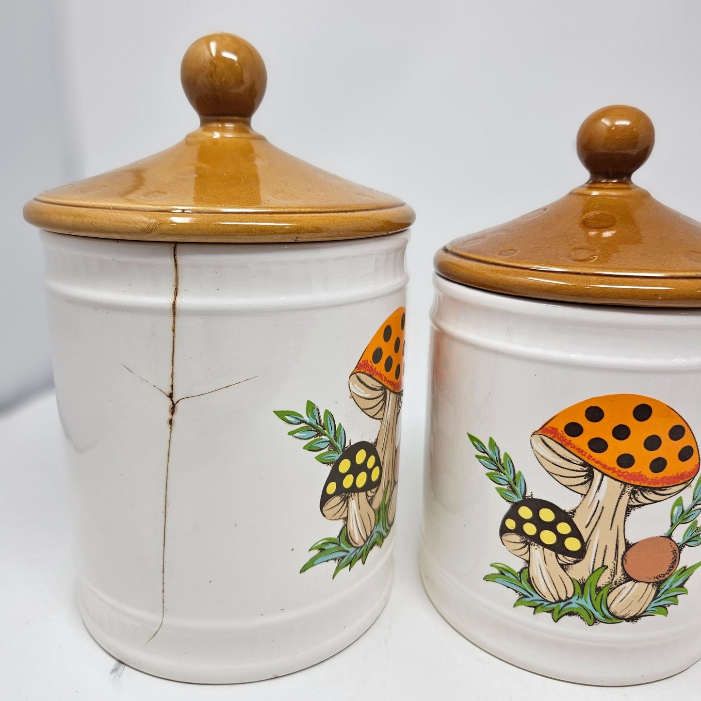 Vintage Sears, Roebucks and Co. 1982 “Merry Mushrooms” 4 -Piece Canister Set