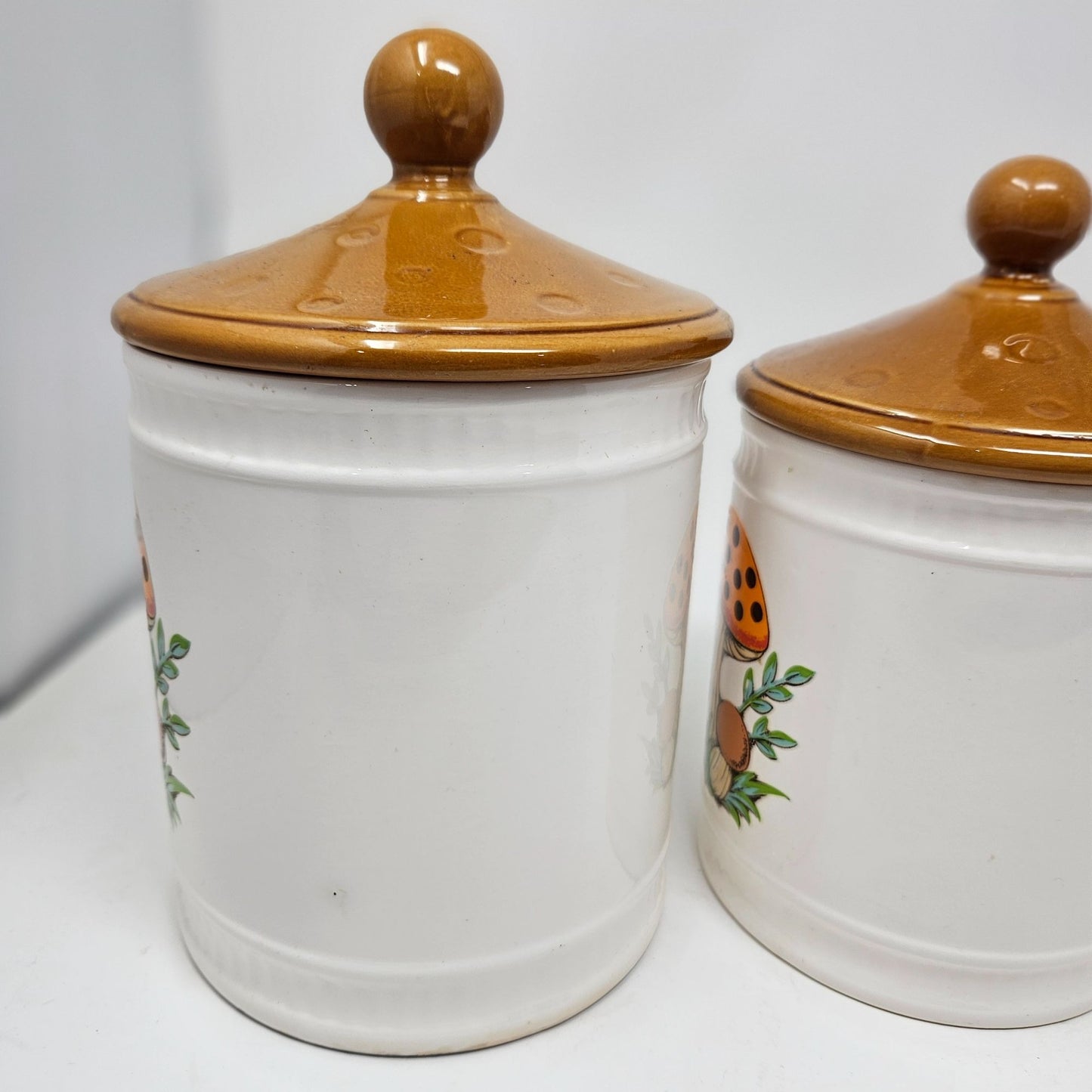Vintage Sears, Roebucks and Co. 1982 “Merry Mushrooms” 4 -Piece Canister Set