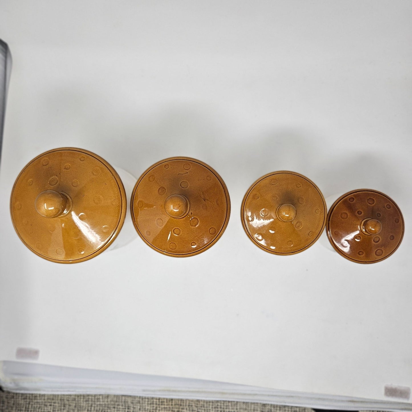 Vintage Sears, Roebucks and Co. 1982 “Merry Mushrooms” 4 -Piece Canister Set
