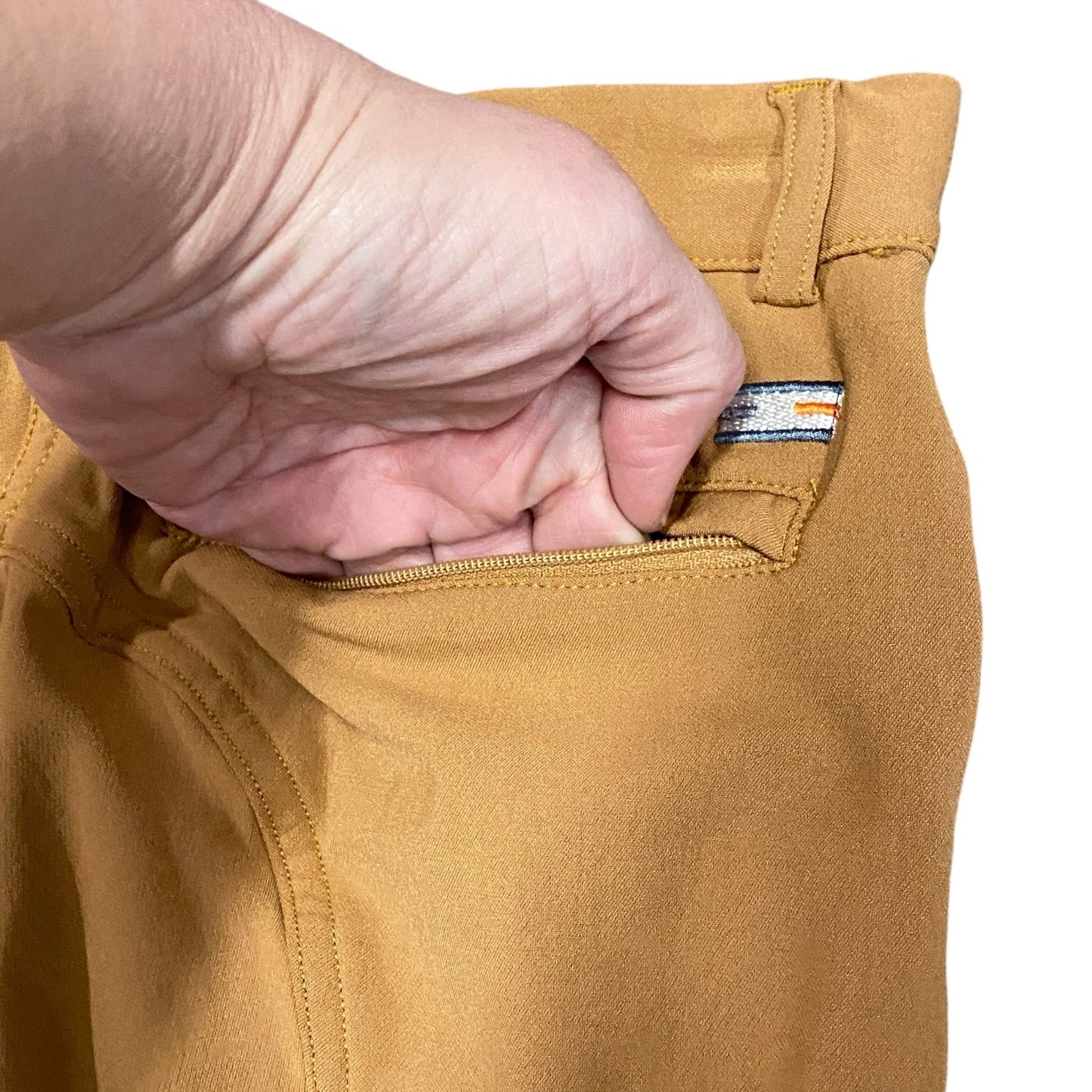 Fouganza Horseback Riding Pants Breeches Womens 28 Hazelnut Silicone Seat BR560