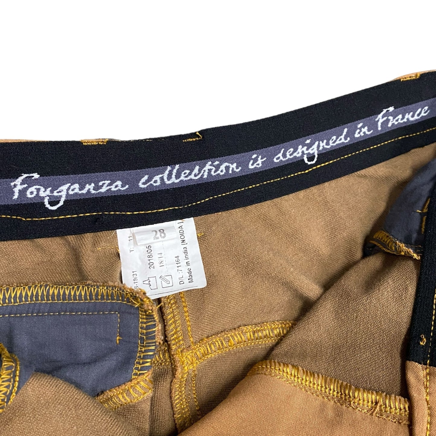 Fouganza Horseback Riding Pants Breeches Womens 28 Hazelnut Silicone Seat BR560