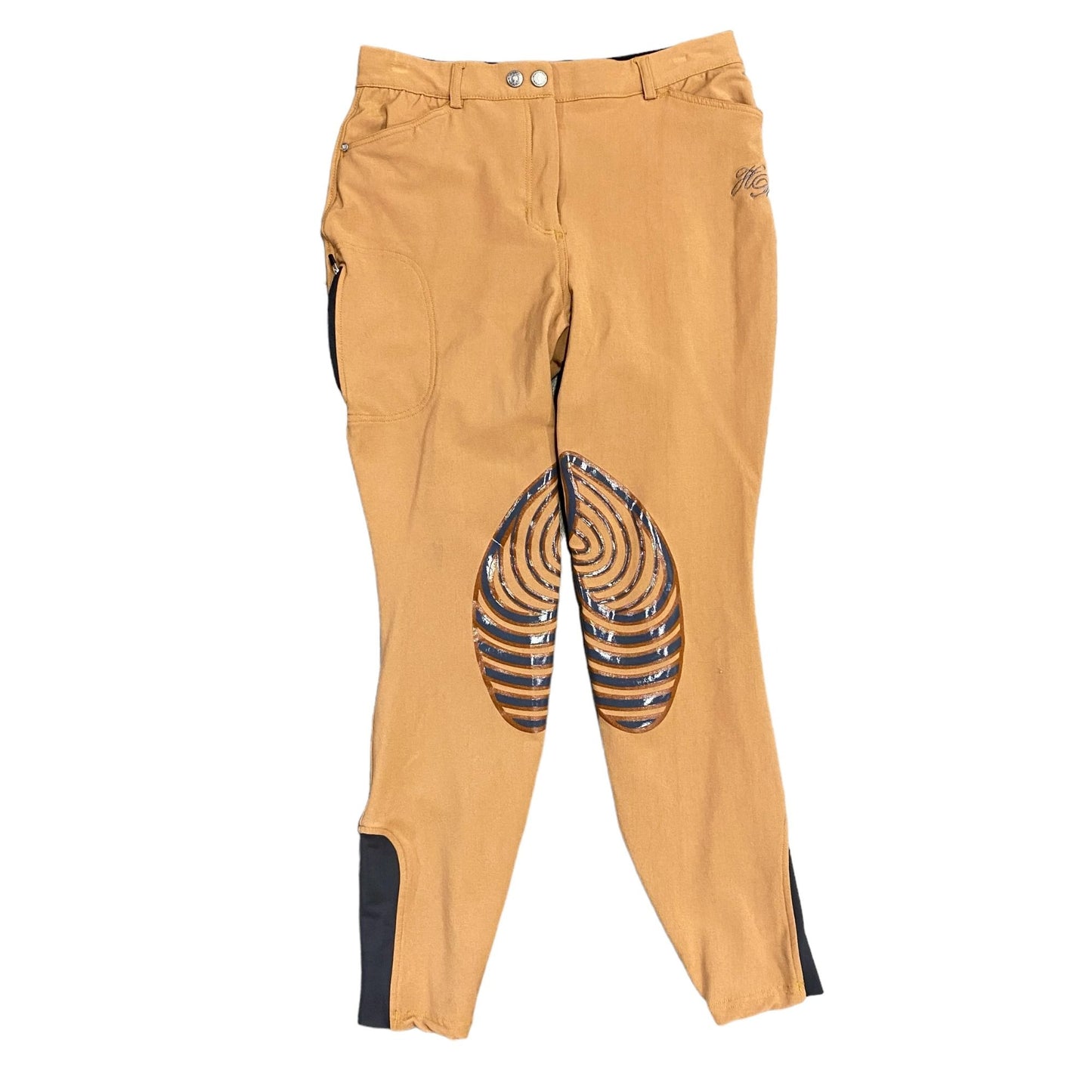 Fouganza Horseback Riding Pants Breeches Womens 28 Hazelnut Silicone Seat BR560