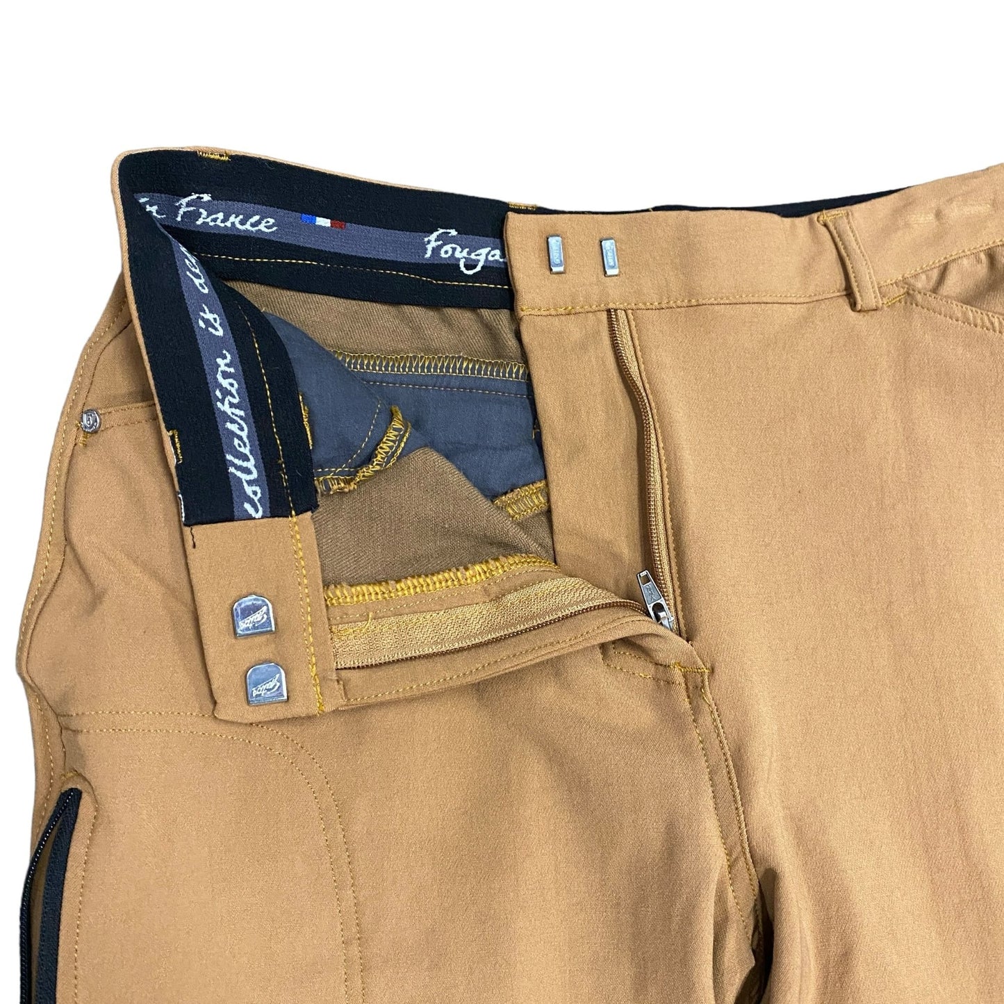 Fouganza Horseback Riding Pants Breeches Womens 28 Hazelnut Silicone Seat BR560