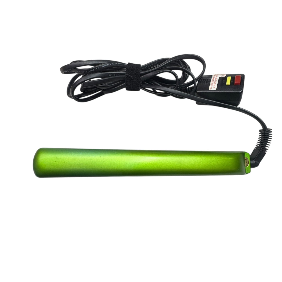 CHI Green Flat Iron Hair Straightener with White Storage Case