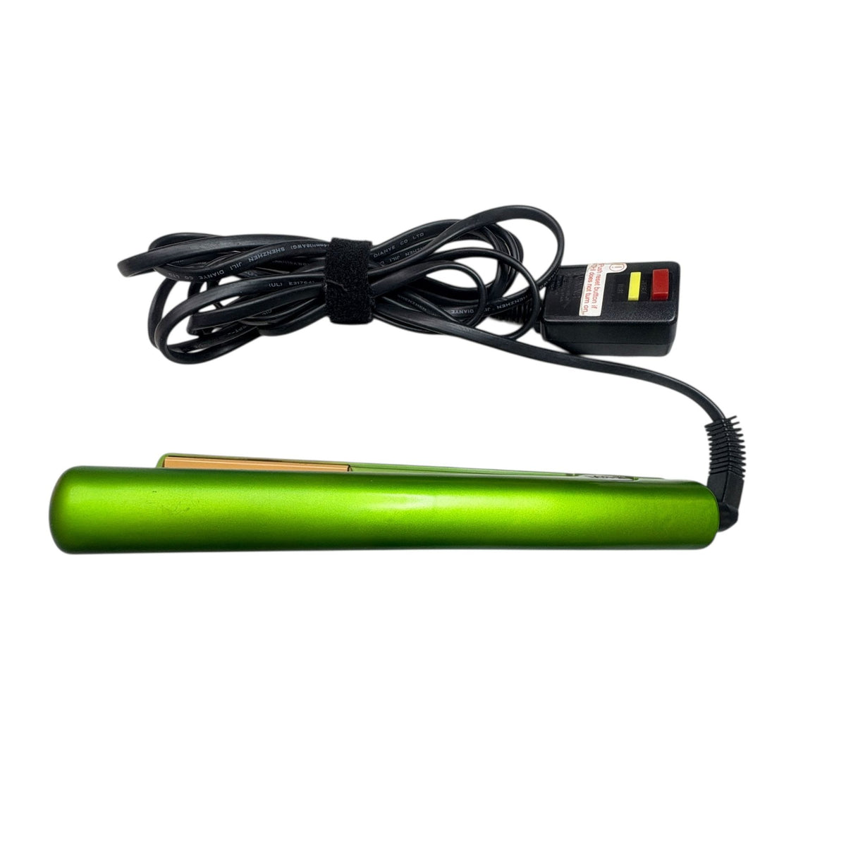 CHI Green Flat Iron Hair Straightener with White Storage Case