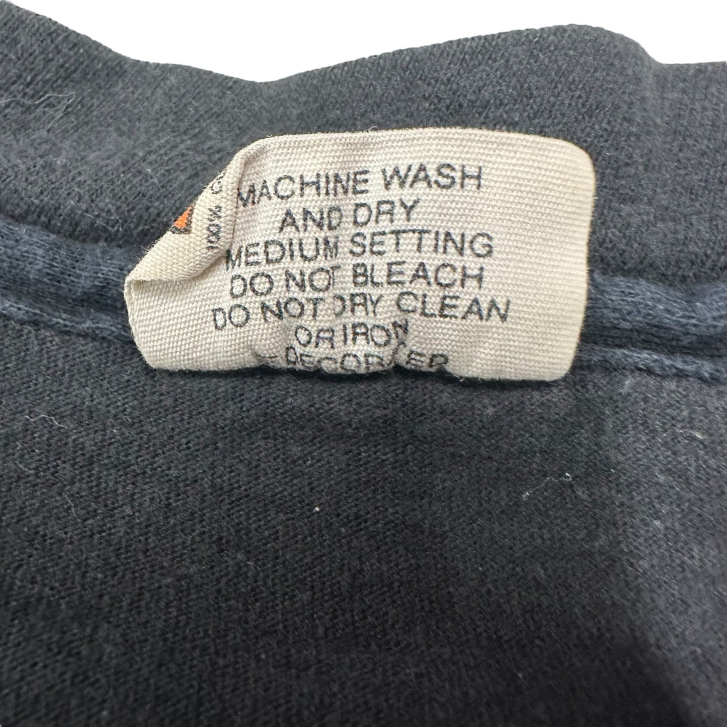 Vintage Harley Davidson Single Stitch TShirt Adamecs Hanes Mens L Black Dealers