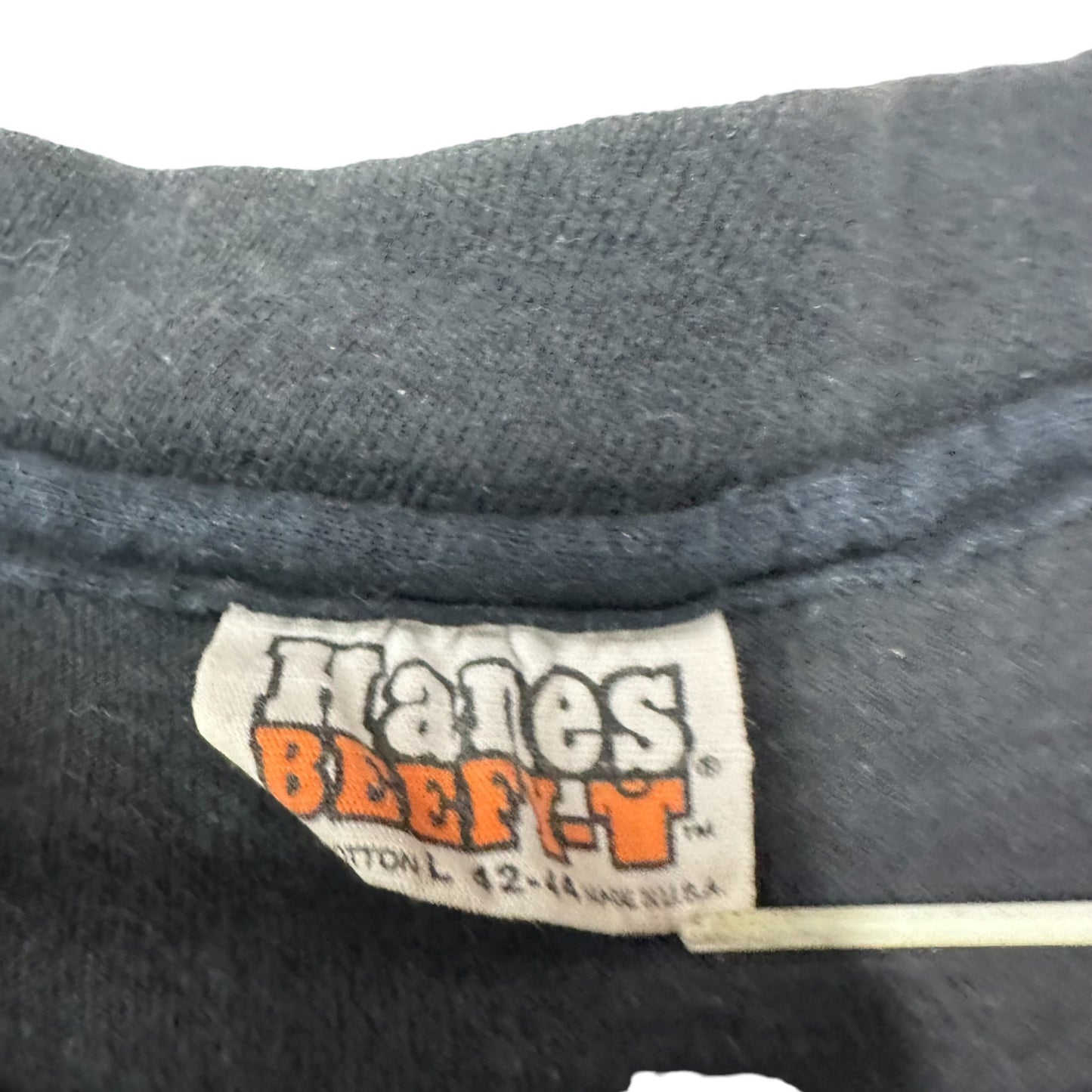 Vintage Harley Davidson Single Stitch TShirt Adamecs Hanes Mens L Black Dealers