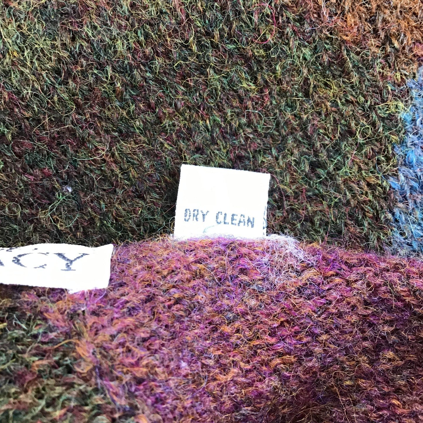 Vtg Ellen Tracy Shetland Wool Sweater Argyle Dark Academia S Purple Brown Blue