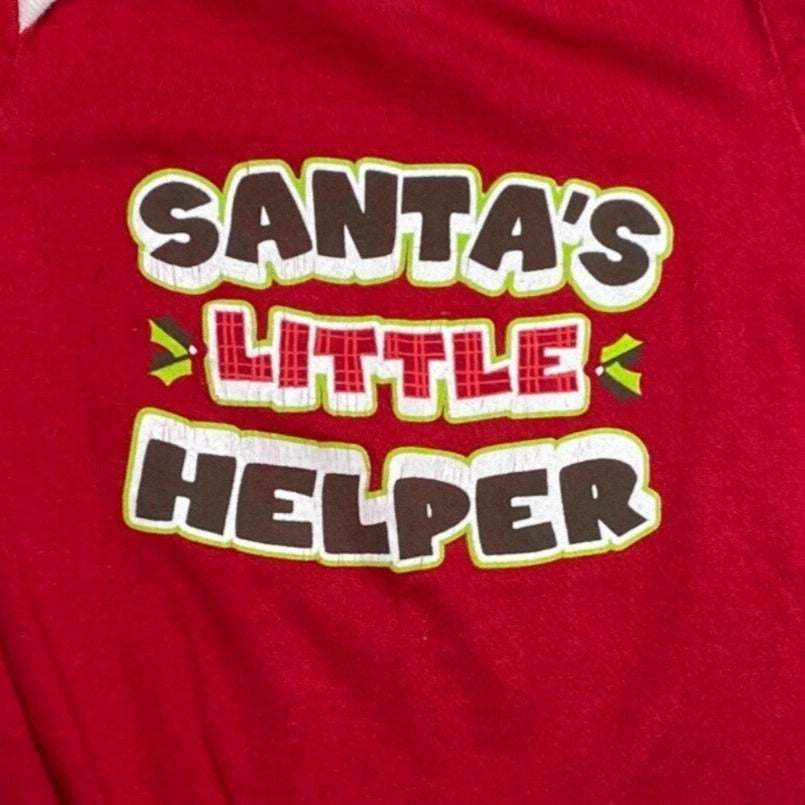 West Loop 12-18m "Santa's Little Helper" Red Onesie Long Sleeve Snap Closure