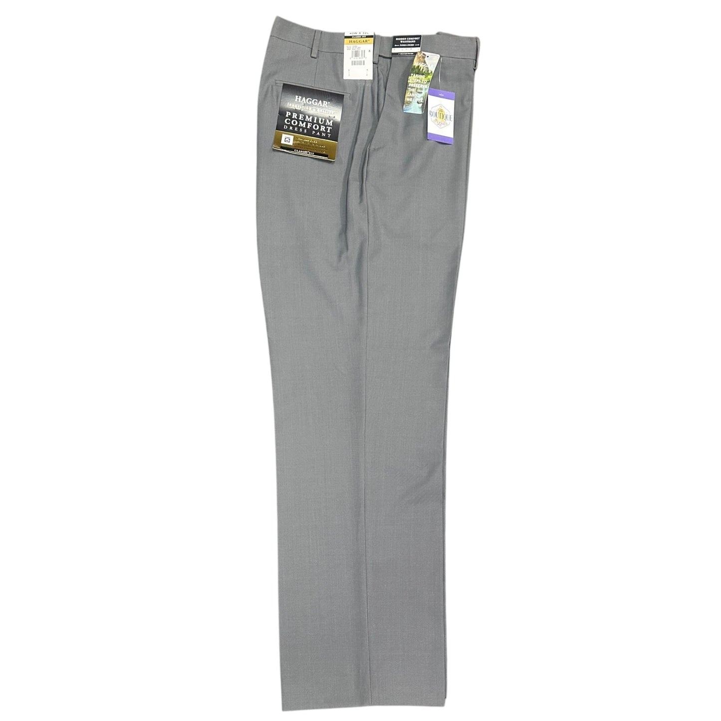 NWT Haggar 40 Premium Comfort Expandable Waist Stretch Dress Pants Wrinkle Free