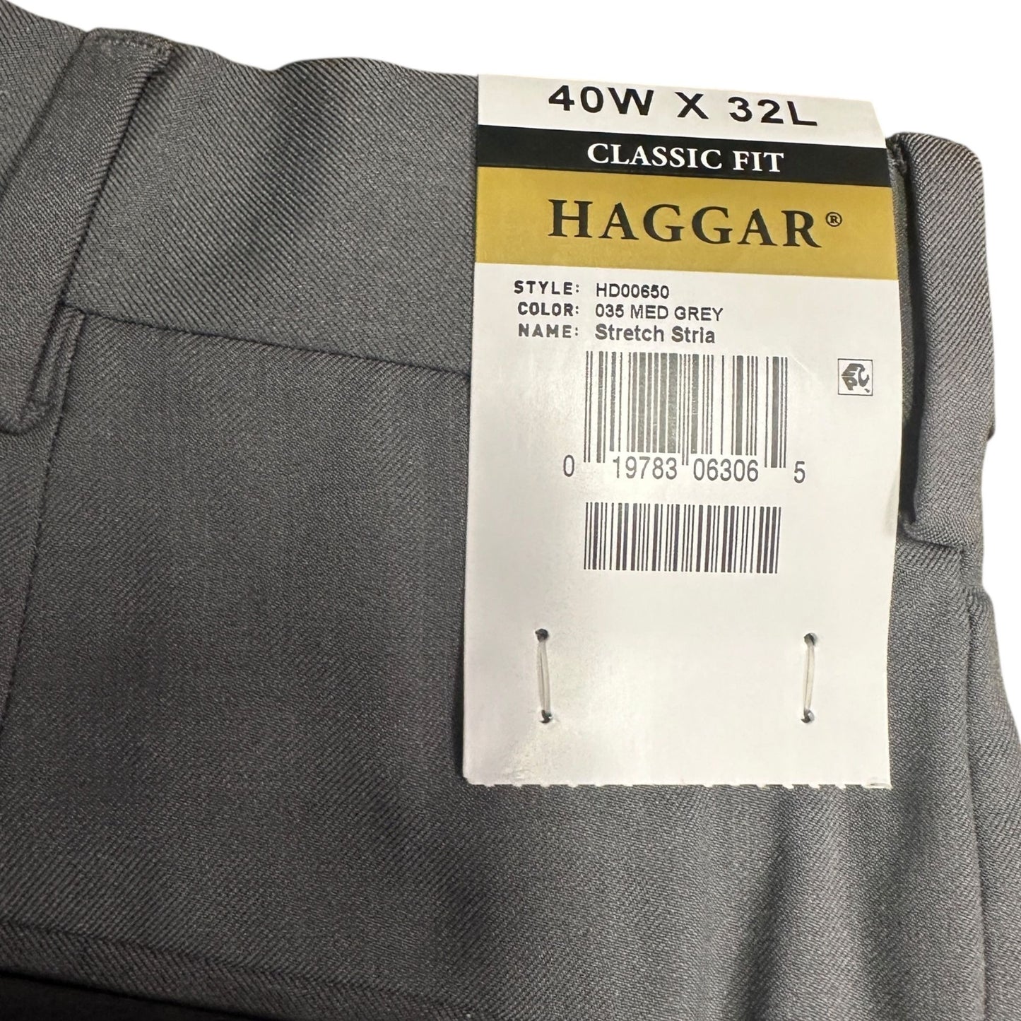 NWT Haggar 40 Premium Comfort Expandable Waist Stretch Dress Pants Wrinkle Free