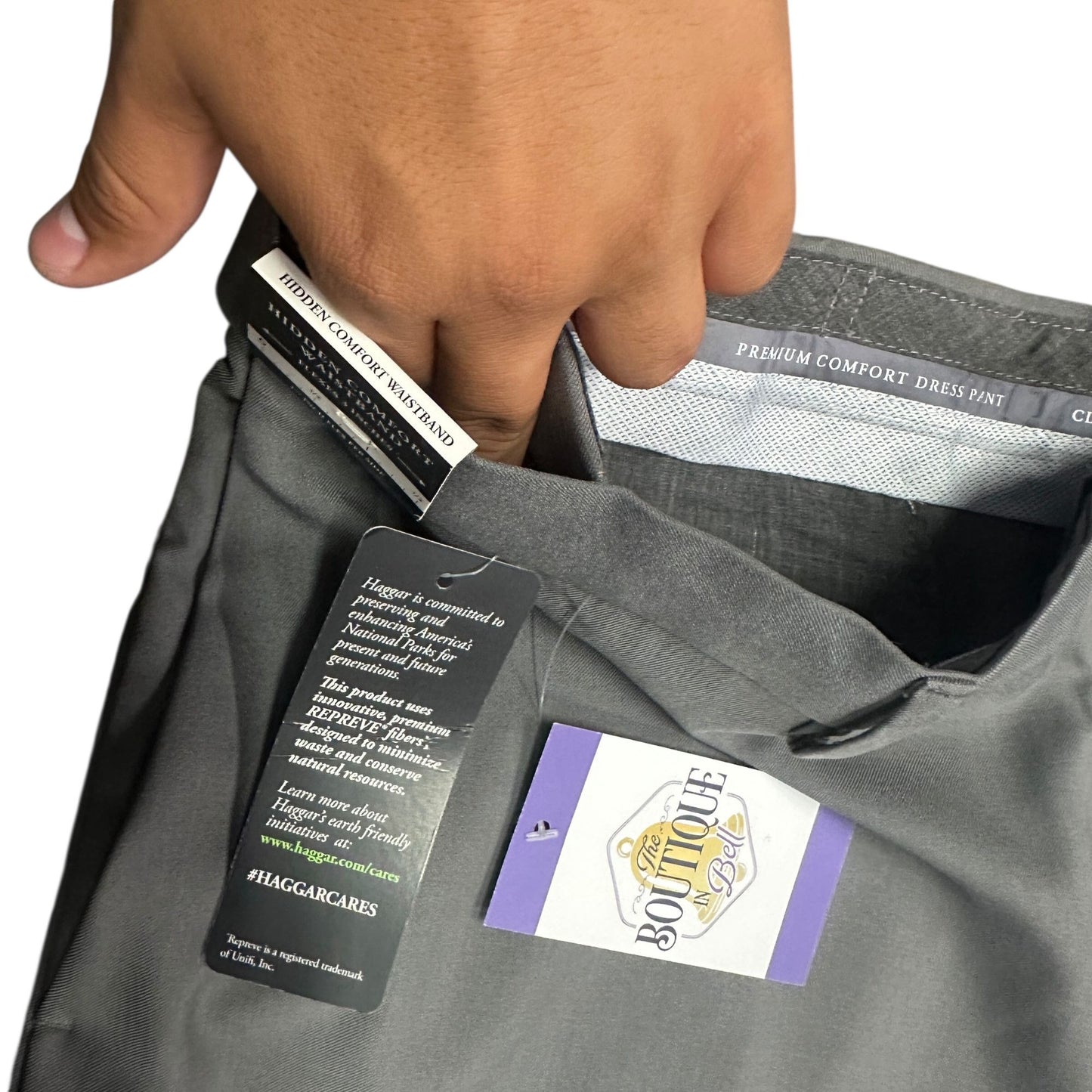 NWT Haggar 40 Premium Comfort Expandable Waist Stretch Dress Pants Wrinkle Free