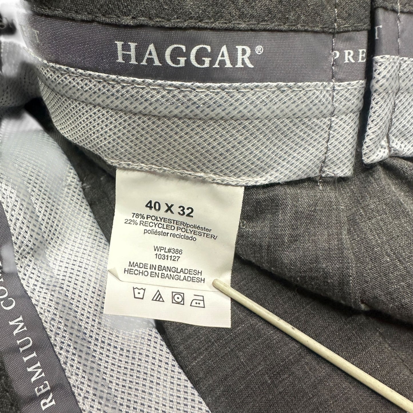 NWT Haggar 40 Premium Comfort Expandable Waist Stretch Dress Pants Wrinkle Free