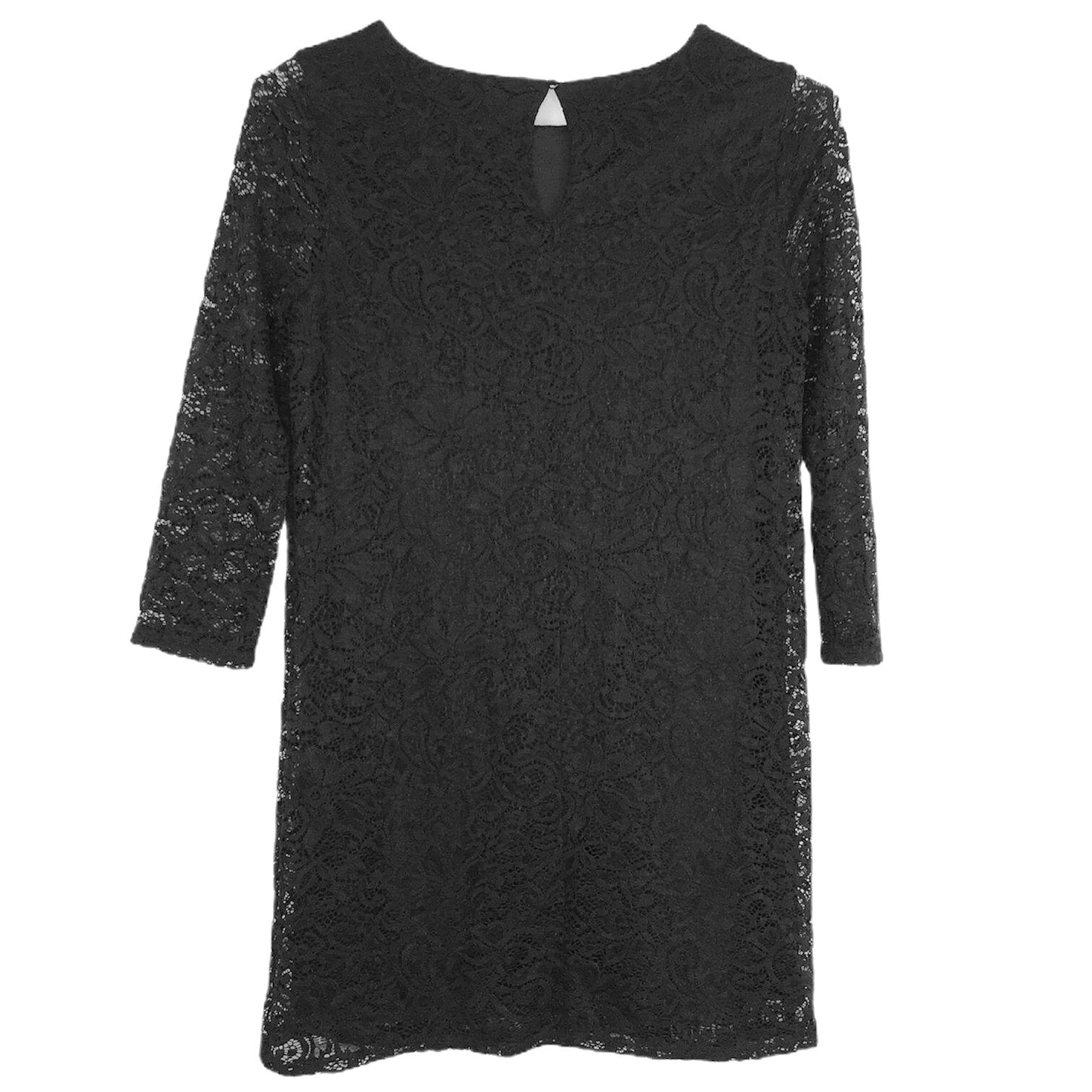 Forever 21 M Black Lace Shift Dress 3/4 Sleeves Whimsigoth Wednesday Addams