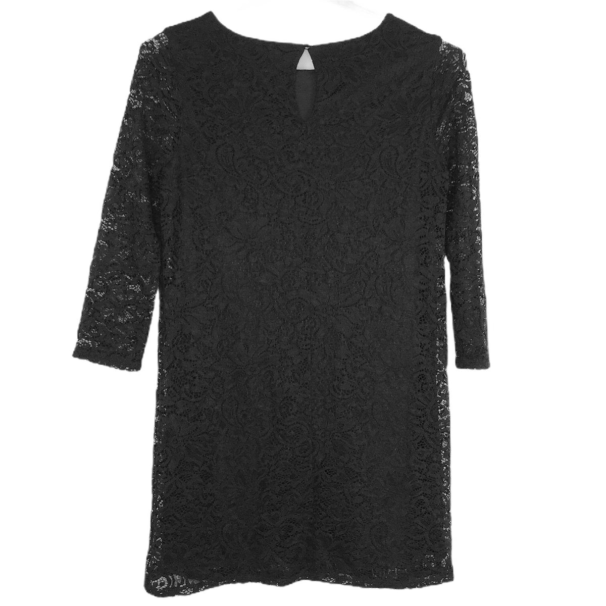 Forever 21 M Black Lace Shift Dress 3/4 Sleeves Whimsigoth Wednesday Addams