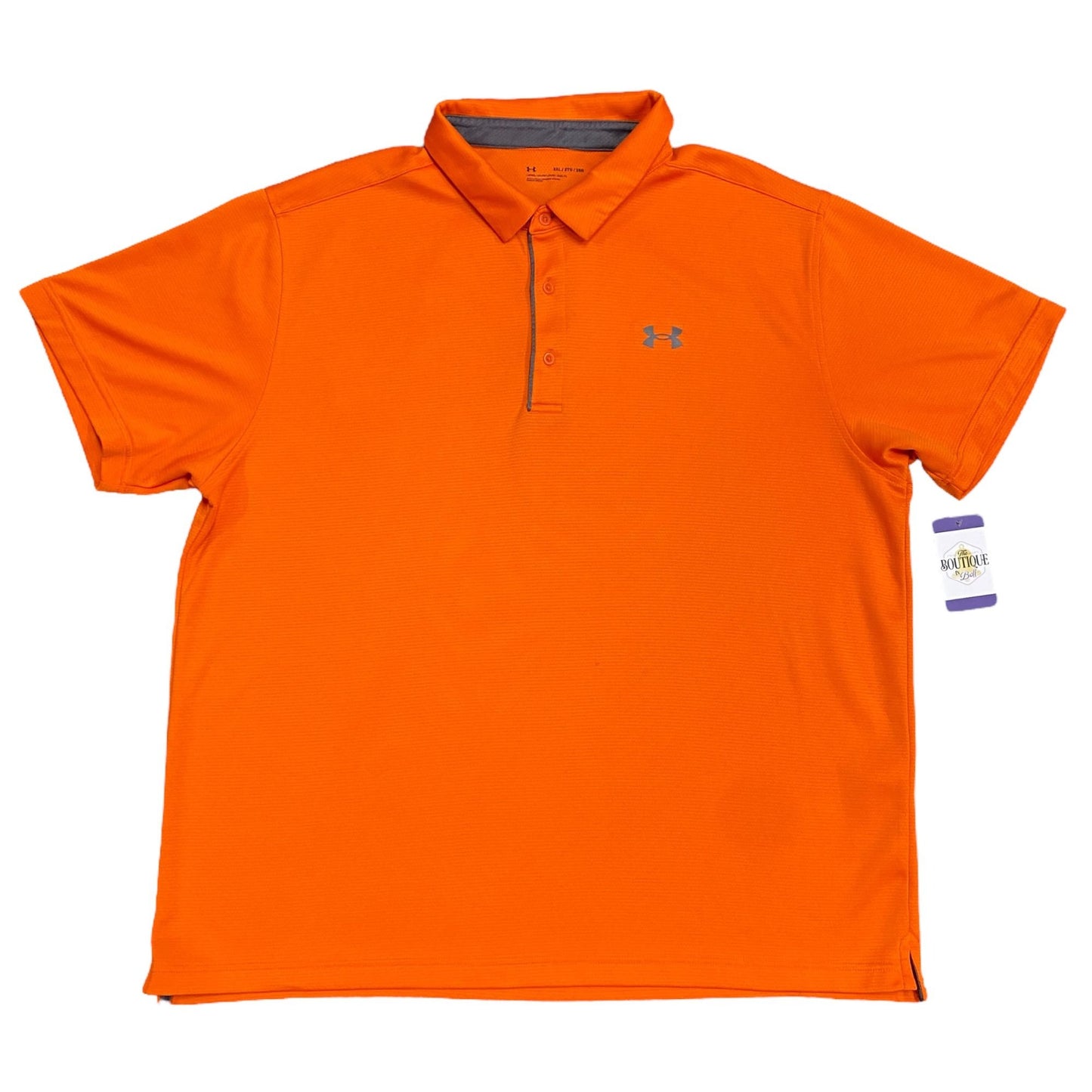 Under Armour Mens 3XL Orange Golf Polo Shirt Performance Short Sleeve Stretch