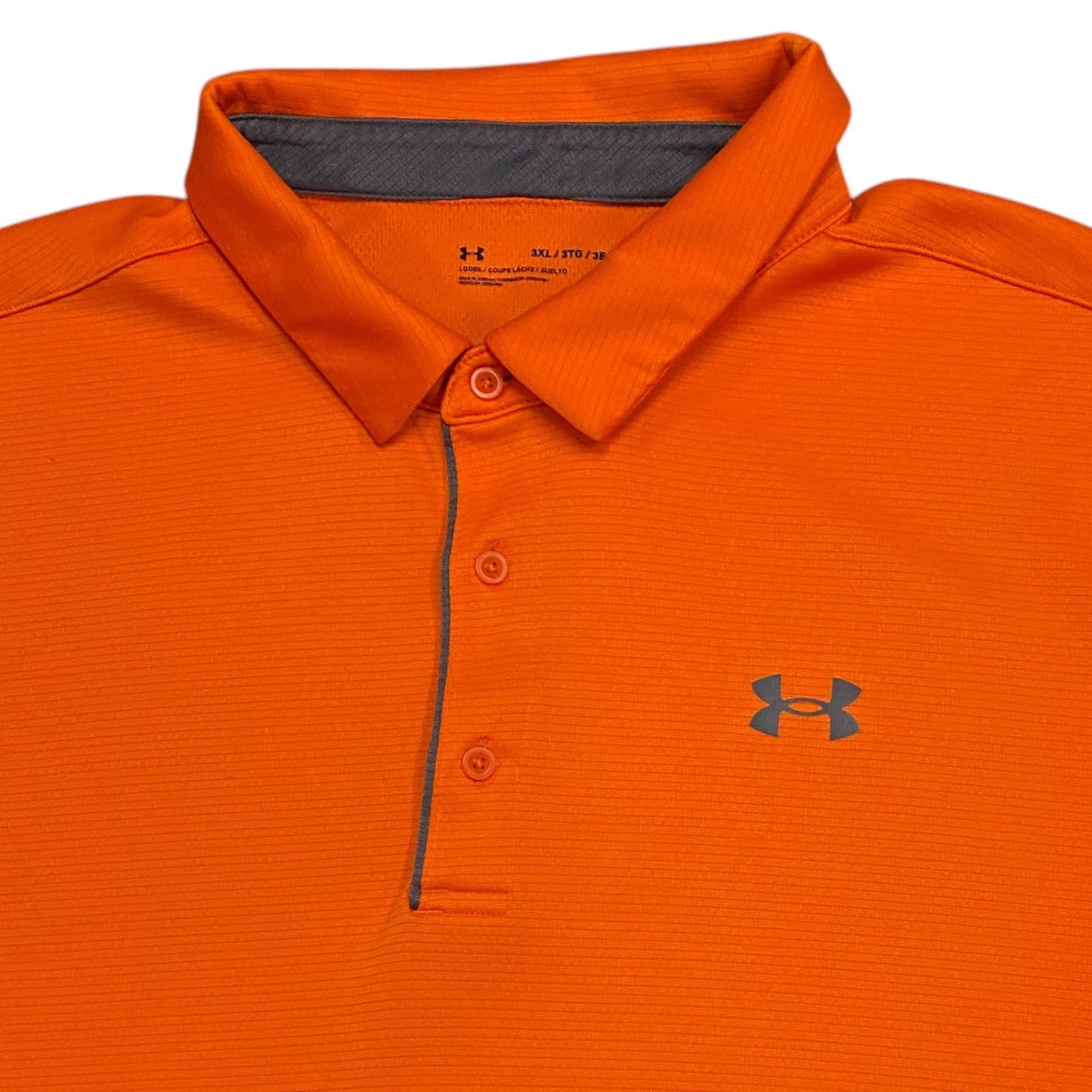 Under Armour Mens 3XL Orange Golf Polo Shirt Performance Short Sleeve Stretch