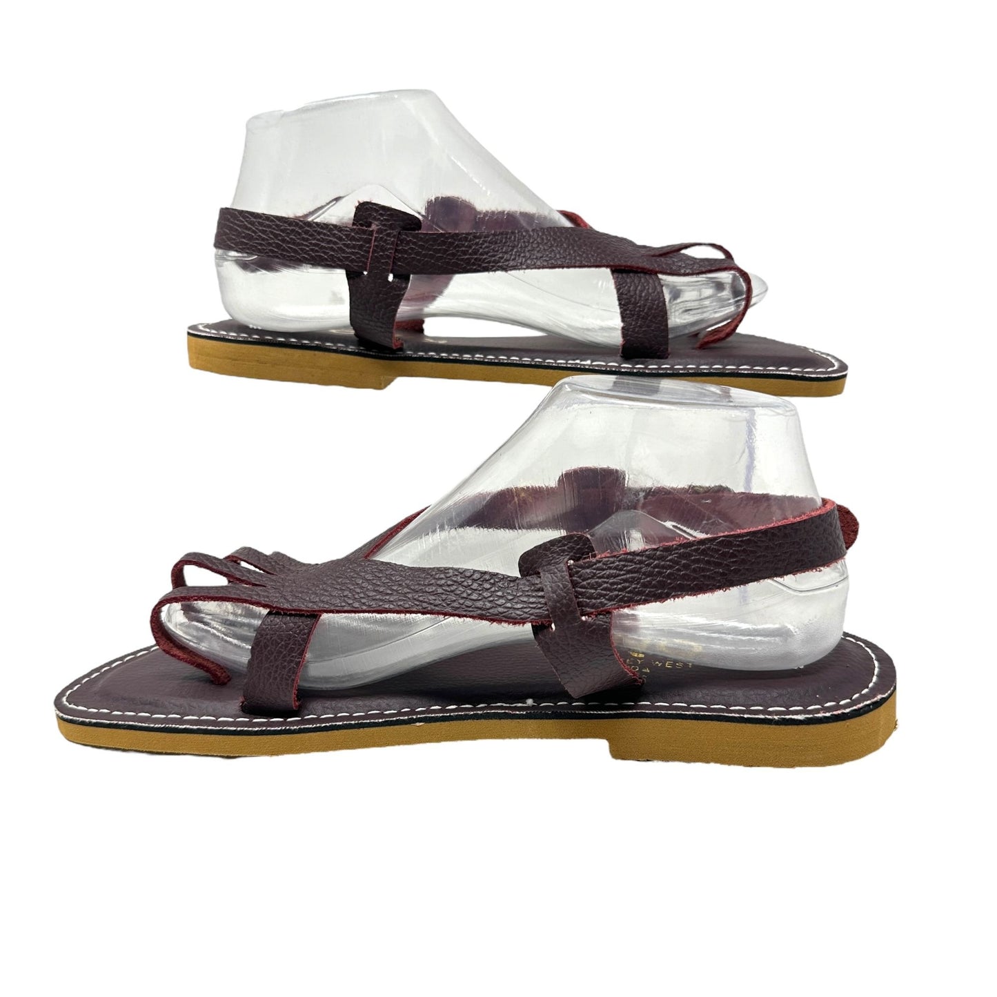 Kino Sandals Womens 10 Brown Leather Slingback Strappy Shoes Made in Key West FL