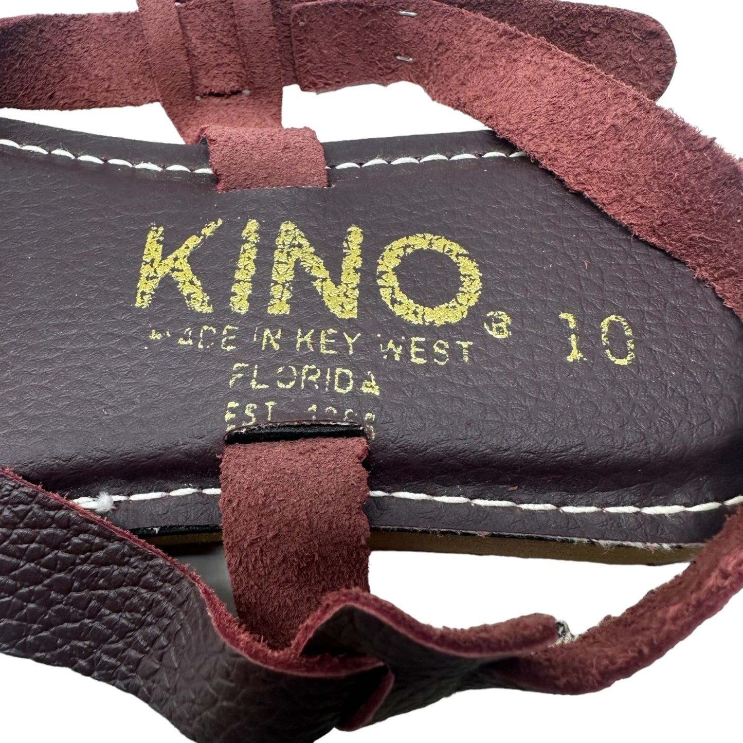 Kino Sandals Womens 10 Brown Leather Slingback Strappy Shoes Made in Key West FL