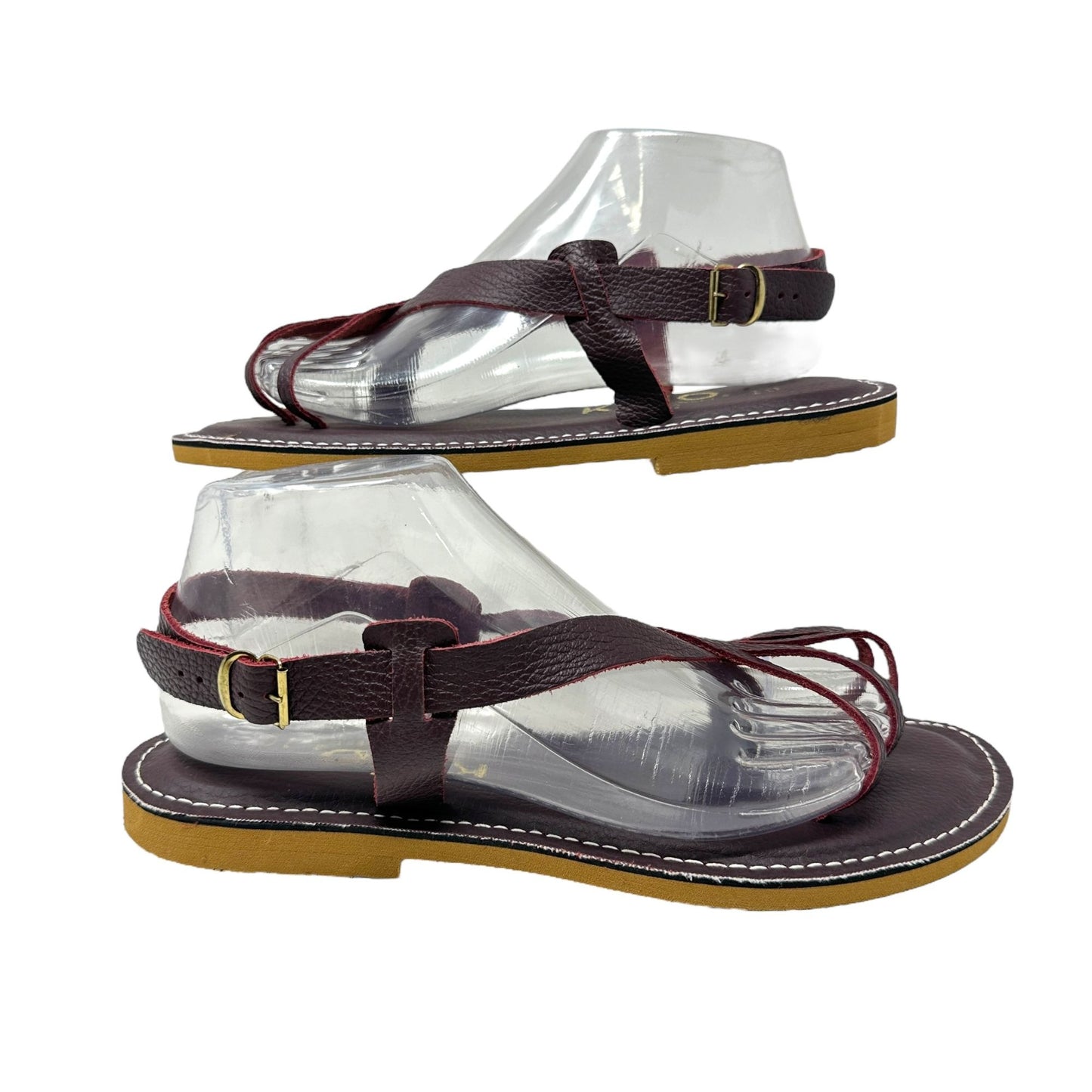 Kino Sandals Womens 10 Brown Leather Slingback Strappy Shoes Made in Key West FL