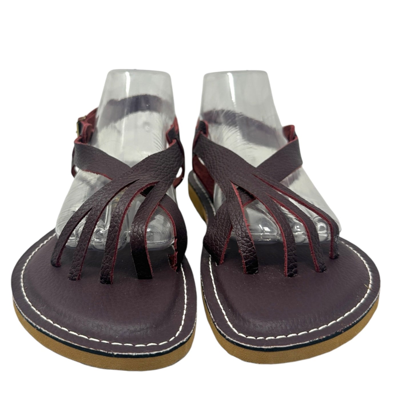 Kino Sandals Womens 10 Brown Leather Slingback Strappy Shoes Made in Key West FL