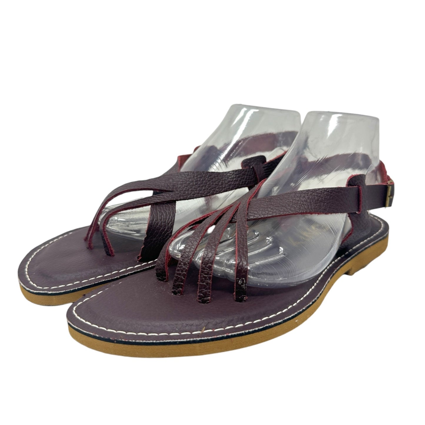 Kino Sandals Womens 10 Brown Leather Slingback Strappy Shoes Made in Key West FL