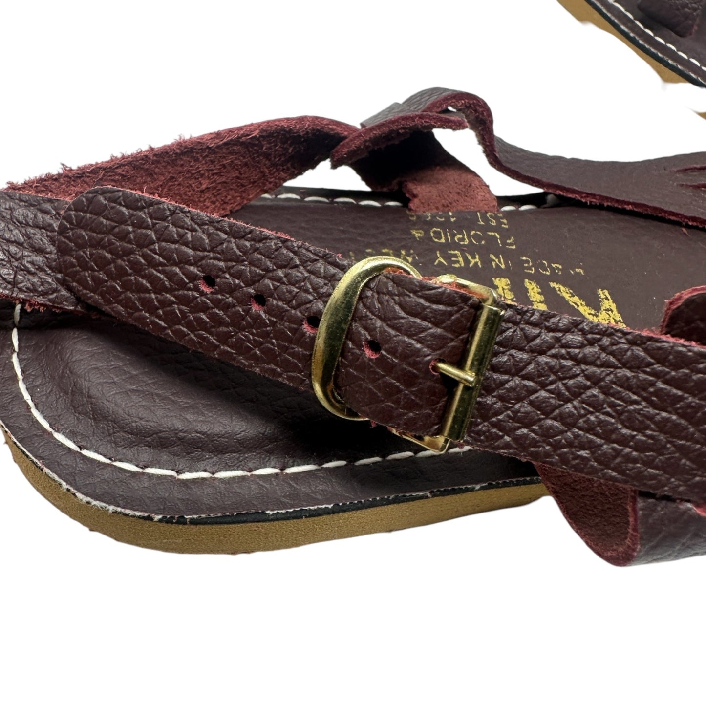 Kino Sandals Womens 10 Brown Leather Slingback Strappy Shoes Made in Key West FL