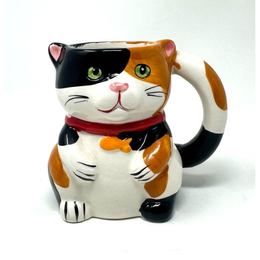 3D Calico Cat Surprise Mouse Inside Ceramic Tea Cup Coffee Mug Pier 1 Imports
