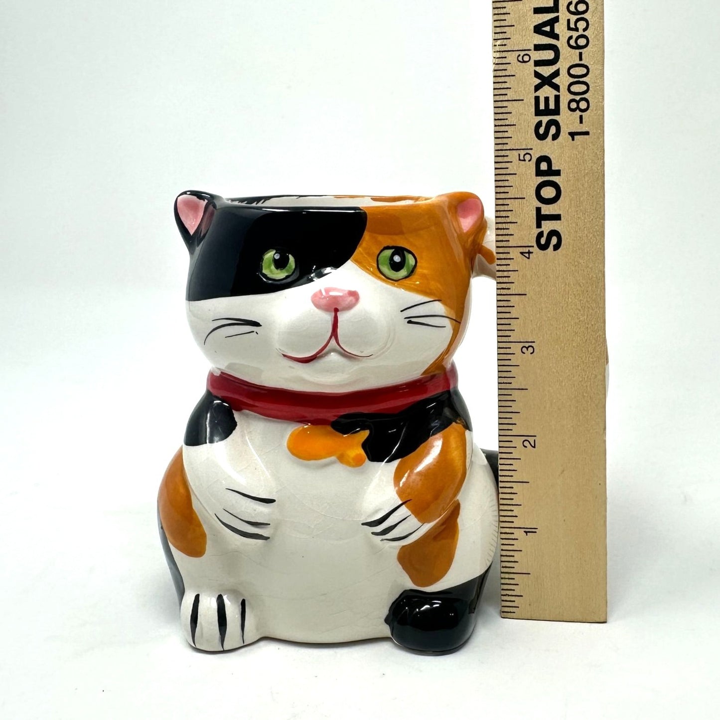 3D Calico Cat Surprise Mouse Inside Ceramic Tea Cup Coffee Mug Pier 1 Imports