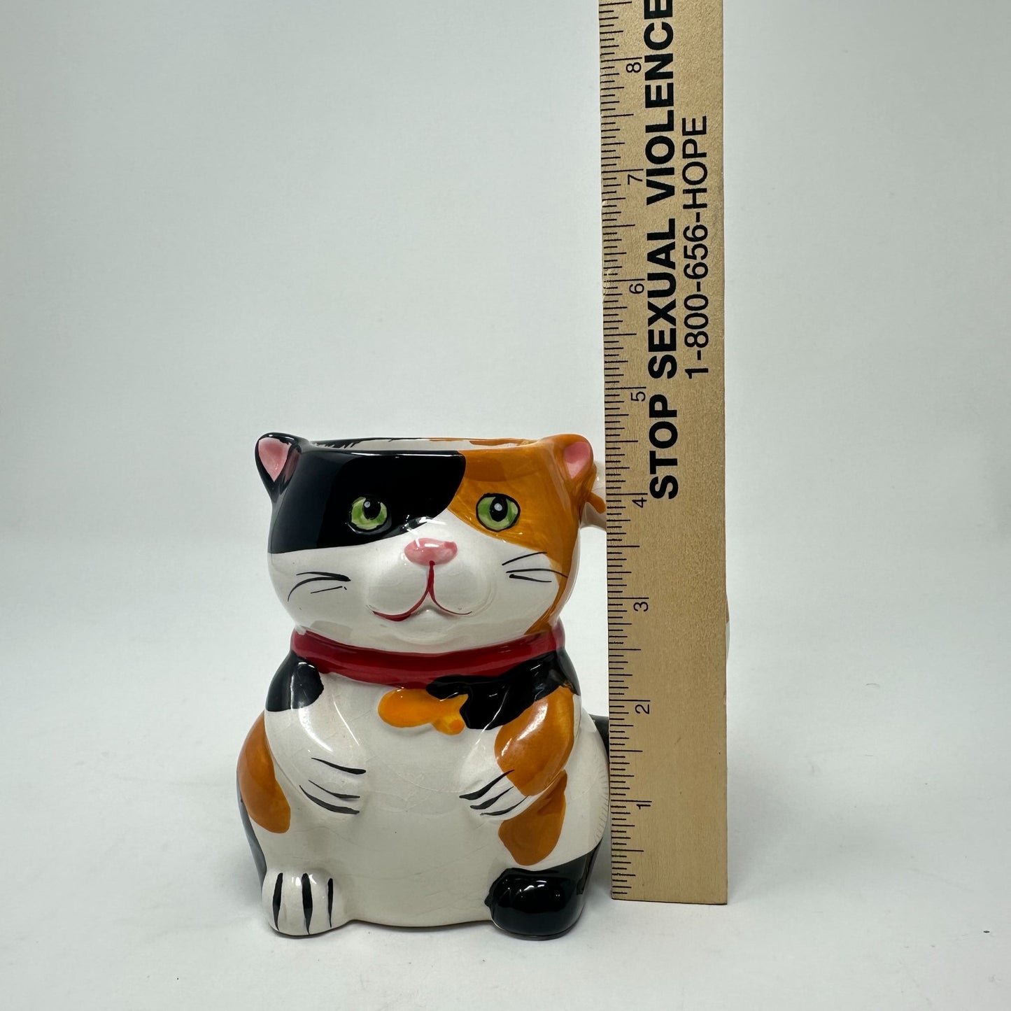 3D Calico Cat Surprise Mouse Inside Ceramic Tea Cup Coffee Mug Pier 1 Imports