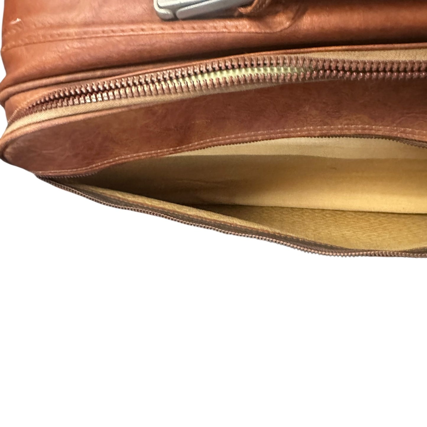 Vtg Samsonite Sonora II Brown Leather Suitcase Dual Compartments Sturdy Handles
