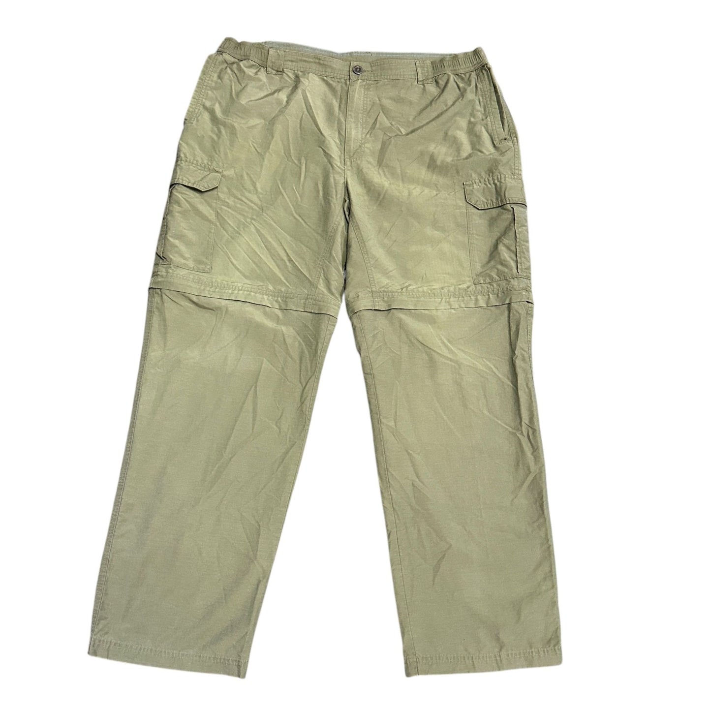 Columbia Mens XL Convertible Cargo Pants Green Crested Butte Ripstop Hiking