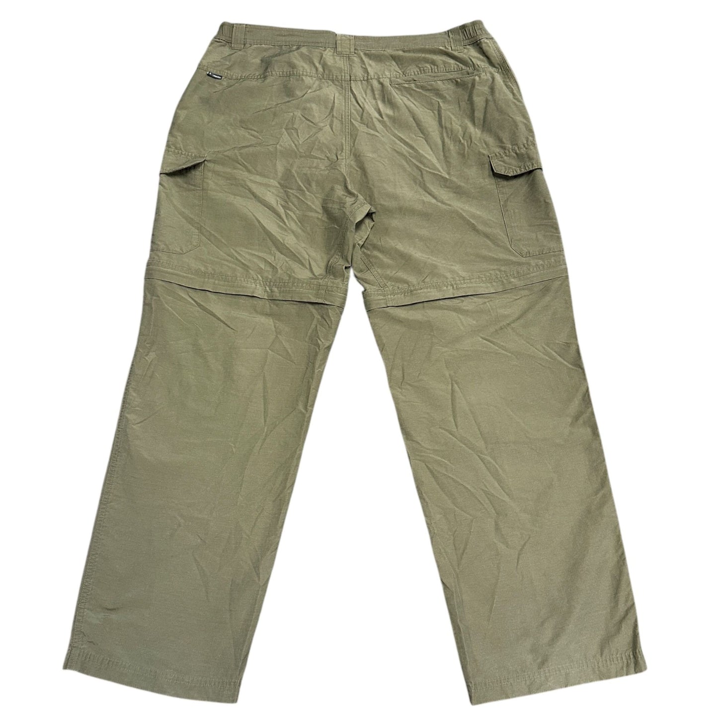 Columbia Mens XL Convertible Cargo Pants Green Crested Butte Ripstop Hiking