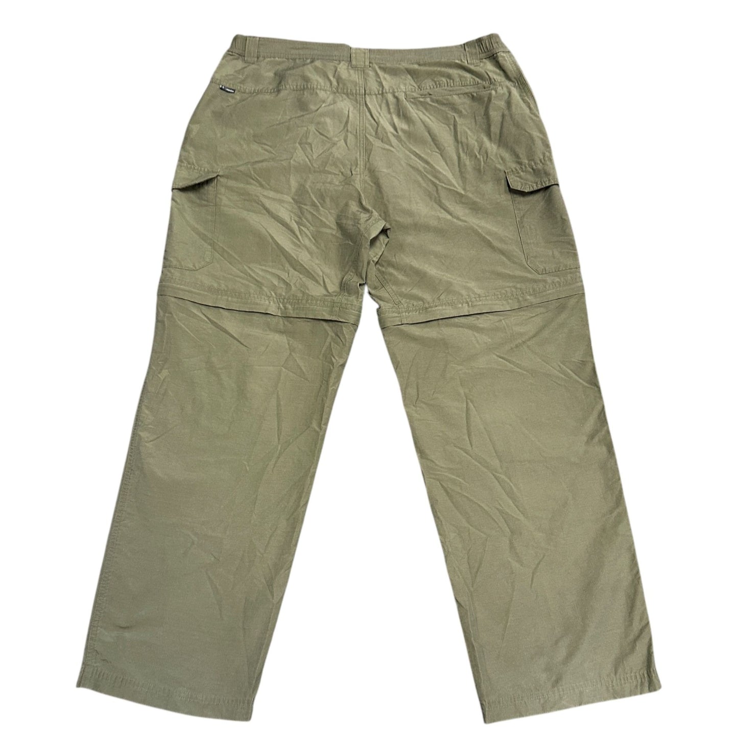 Columbia Mens XL Convertible Cargo Pants Green Crested Butte Ripstop Hiking